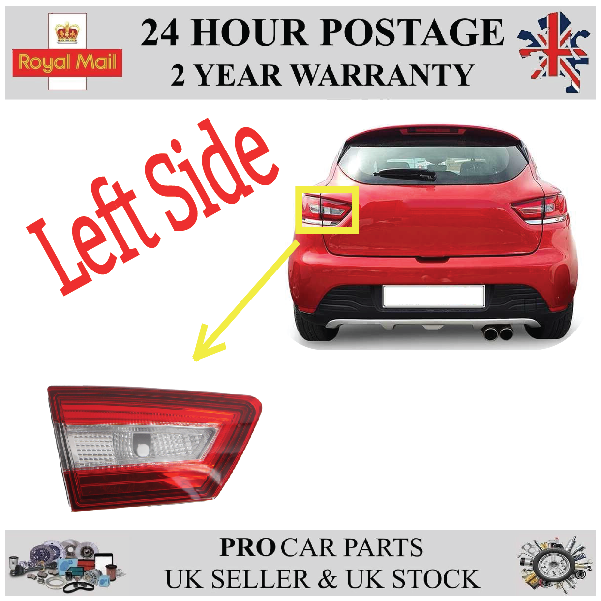 Rear Tail Light Lamp Left Side for RENAULT Clio MK4 265552424R