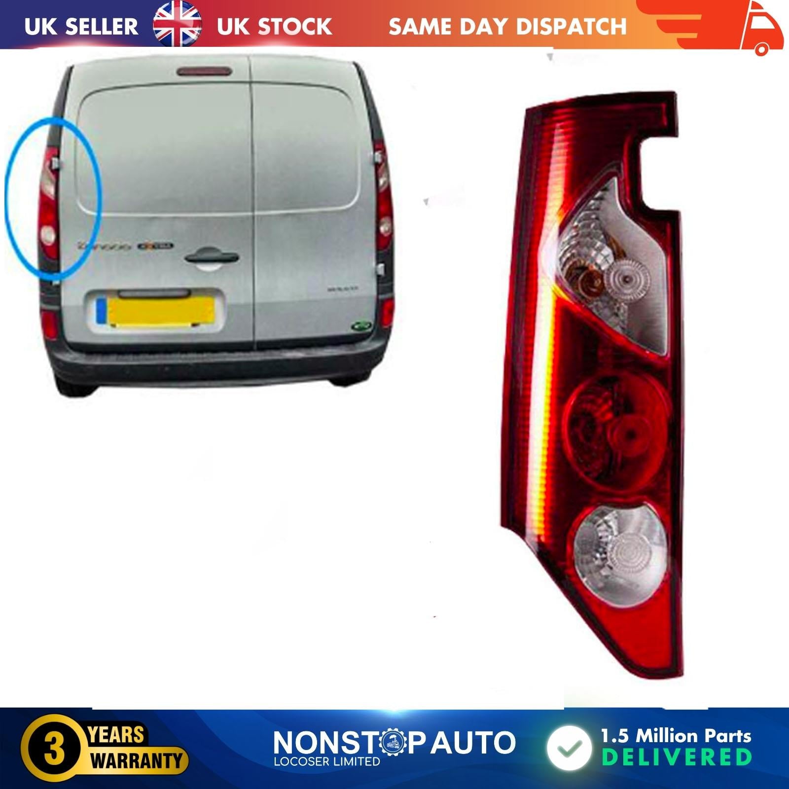 Tail Light Lamp Left Side Fits RENAULT Kangoo 8200419949