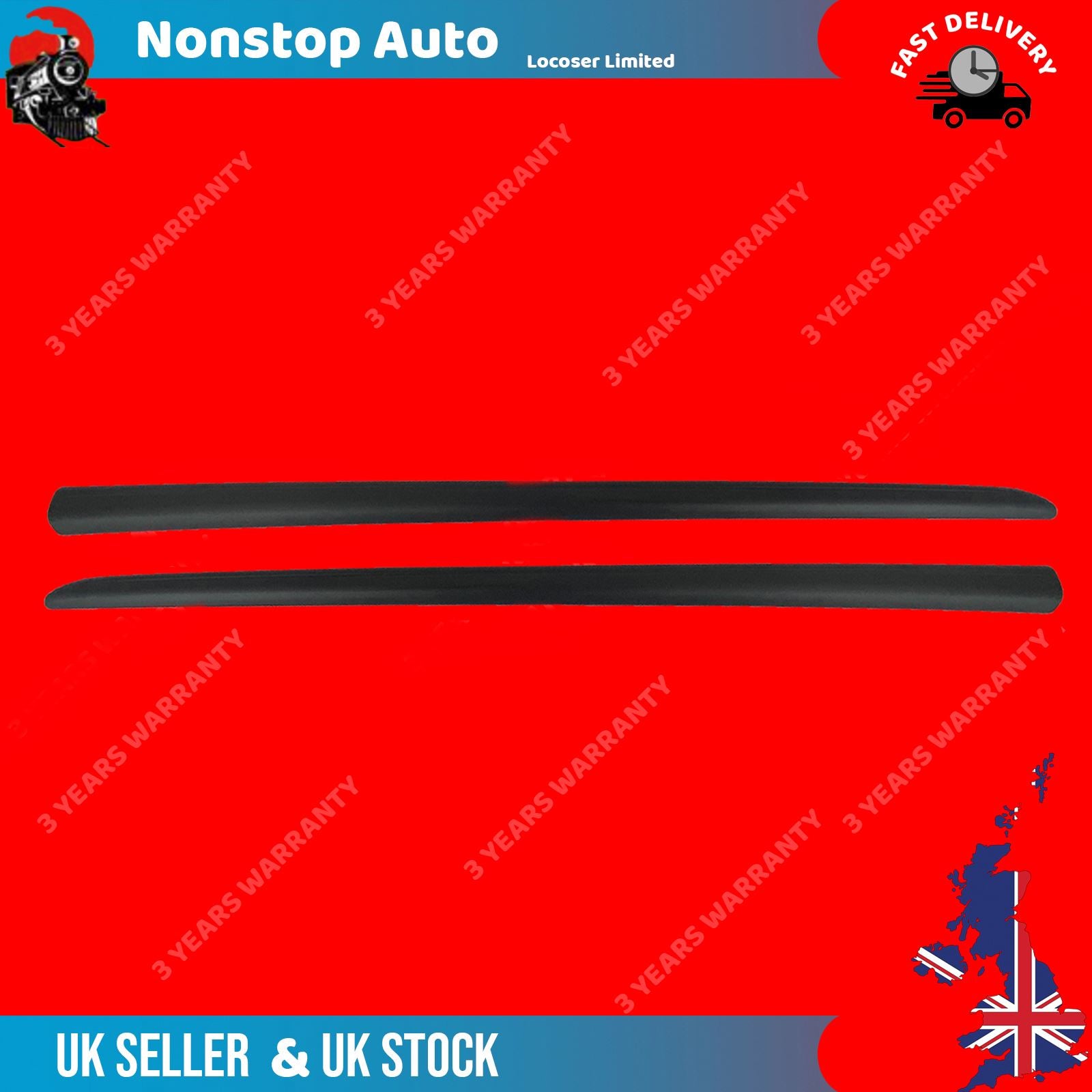2X FRONT DOOR moulding PANEL TRIM STRAP FITS FIAT GRANDE PUNTO 735410812