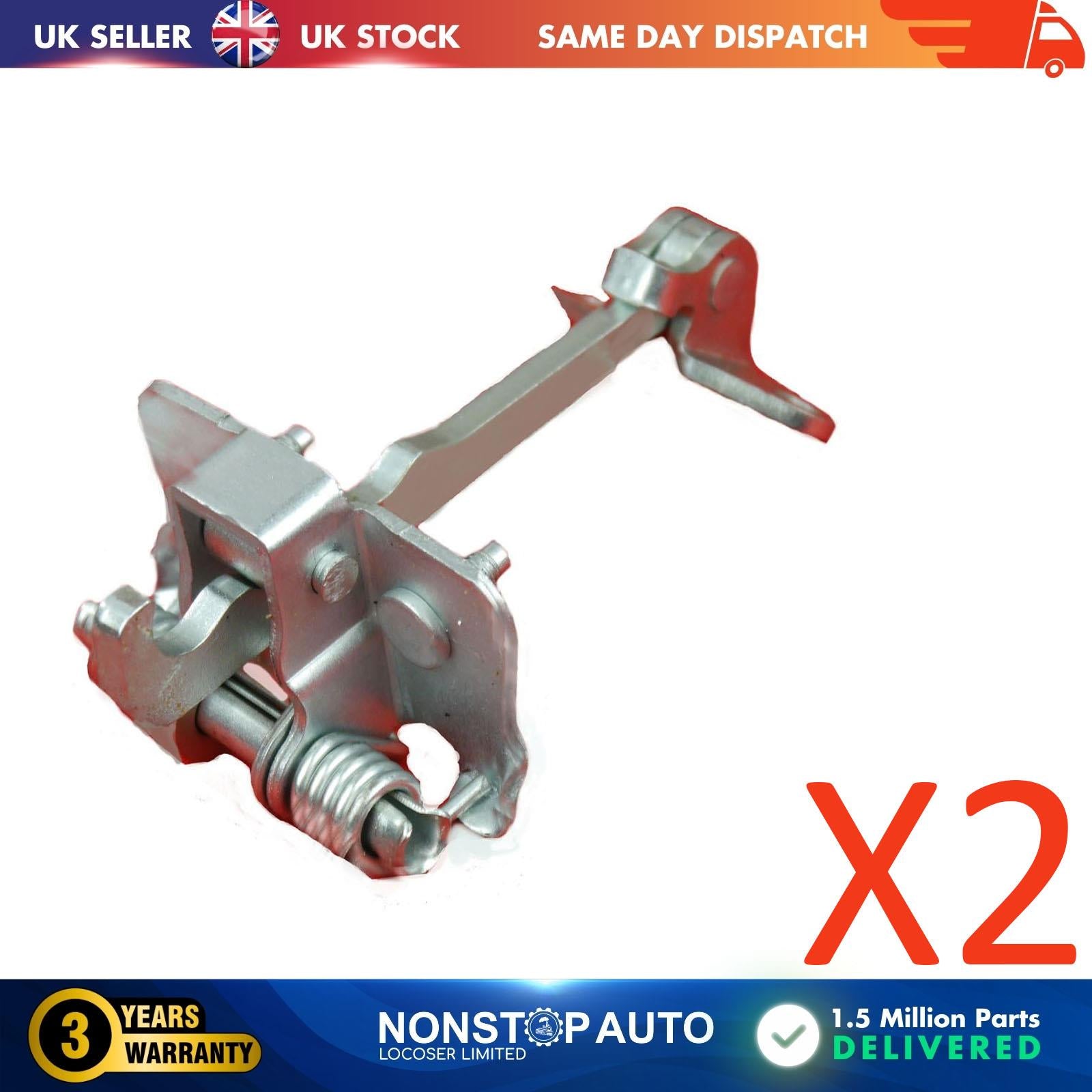 2 X Front Door Hinge Stop Check Strap Limitery Right and Left Side Fits FIAT Scudo I LANCIA Zeta CITROEN Jumpy I  PEUGEOT Expert I  806  1462455080