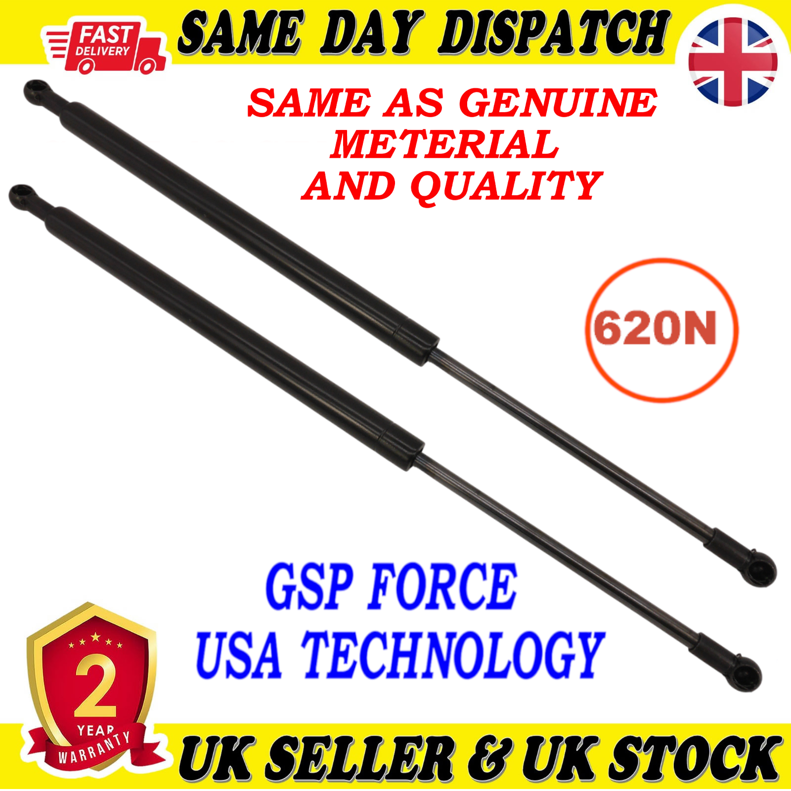 2X TAILGATE BOOT GAS STRUTS 620 Newton FOR VOLVO XC60 I SUV 31297156