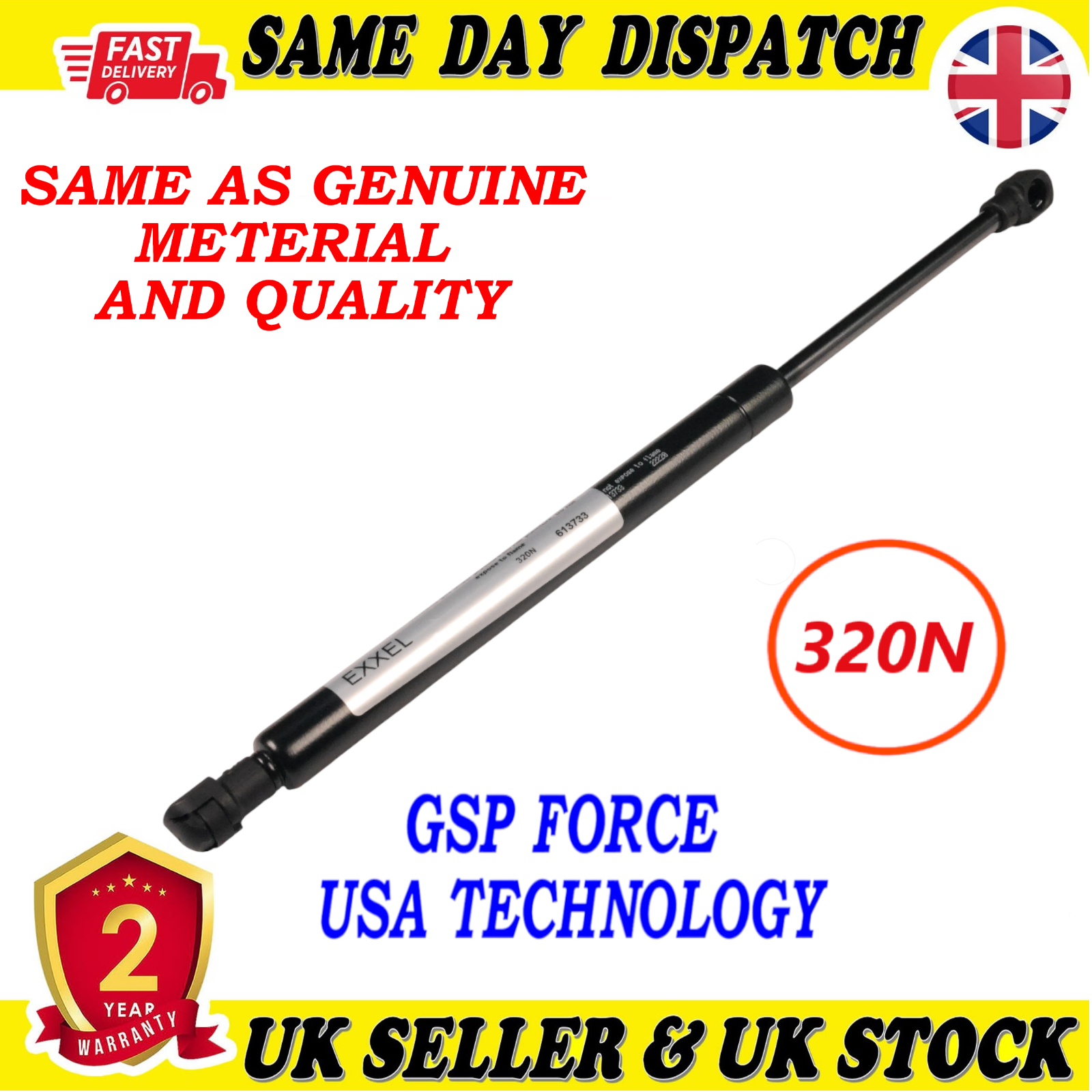 TAILGATE BOOT GAS STRUTS 320 Newton FOR BMW 3 (E46) APINA B3 (E46) 51248220075
