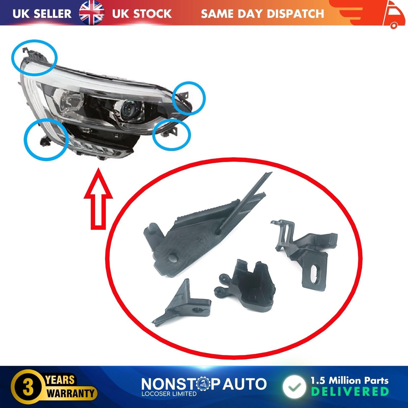 Headlight Repair Kit Bracket Mount Clips Right For RENAULT Megane MK4 260100506R