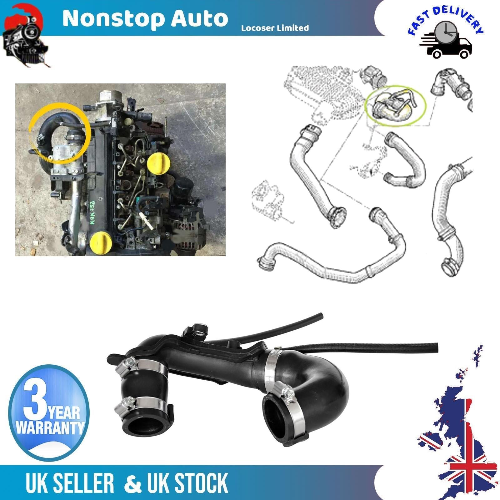Turbo Intercooler Hose Pipe Fits RENAULT Clio II 2001-2005 III 2005-2014 Kangoo 2001-2012 Modus 2004-2012 DACIA Logan 2005-2012 NISSAN Micra III 2003-2010 8200770644