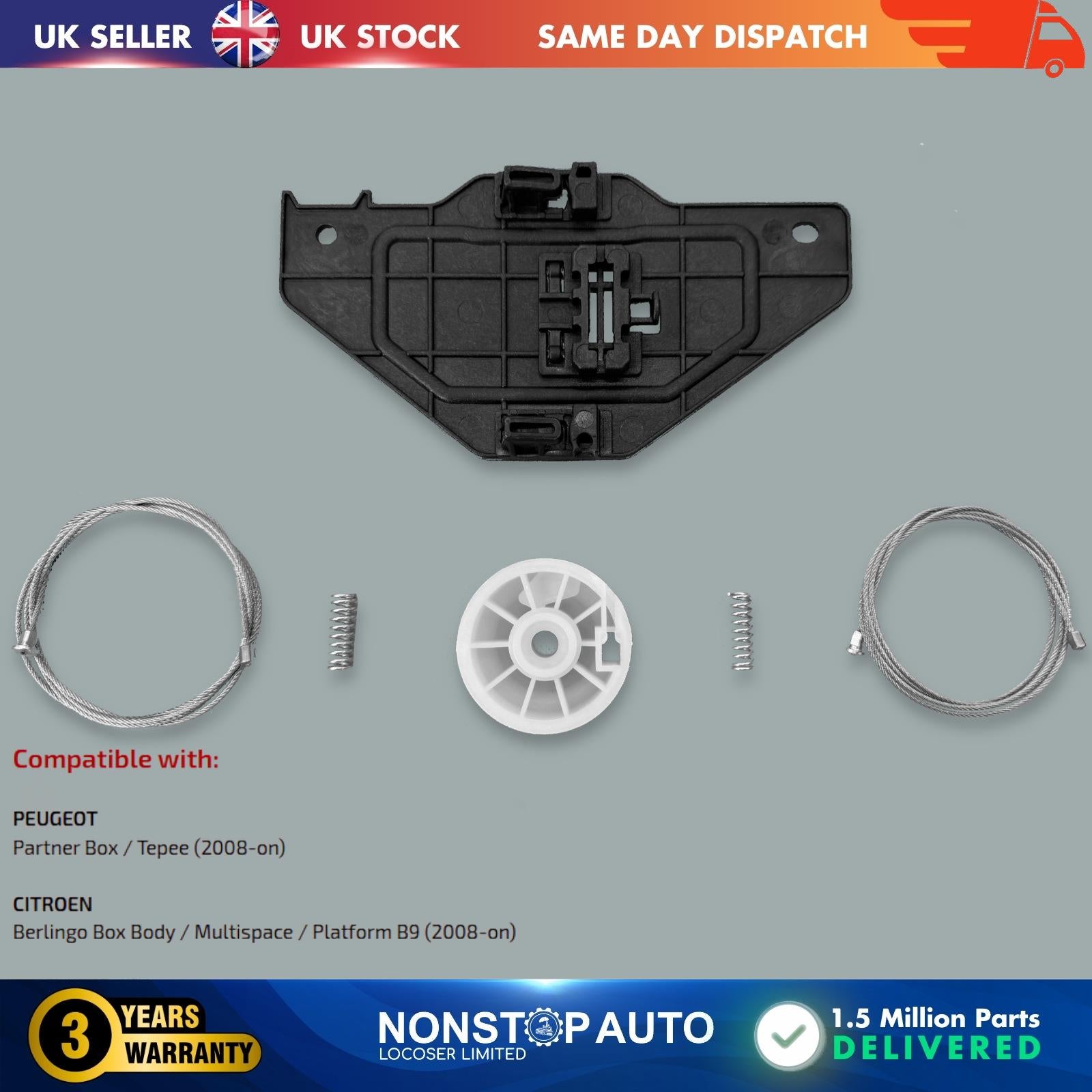 Window Regulator Repair Kit Front Left Fits PEUGEOT Partner Tepee CITROEN Berlingo