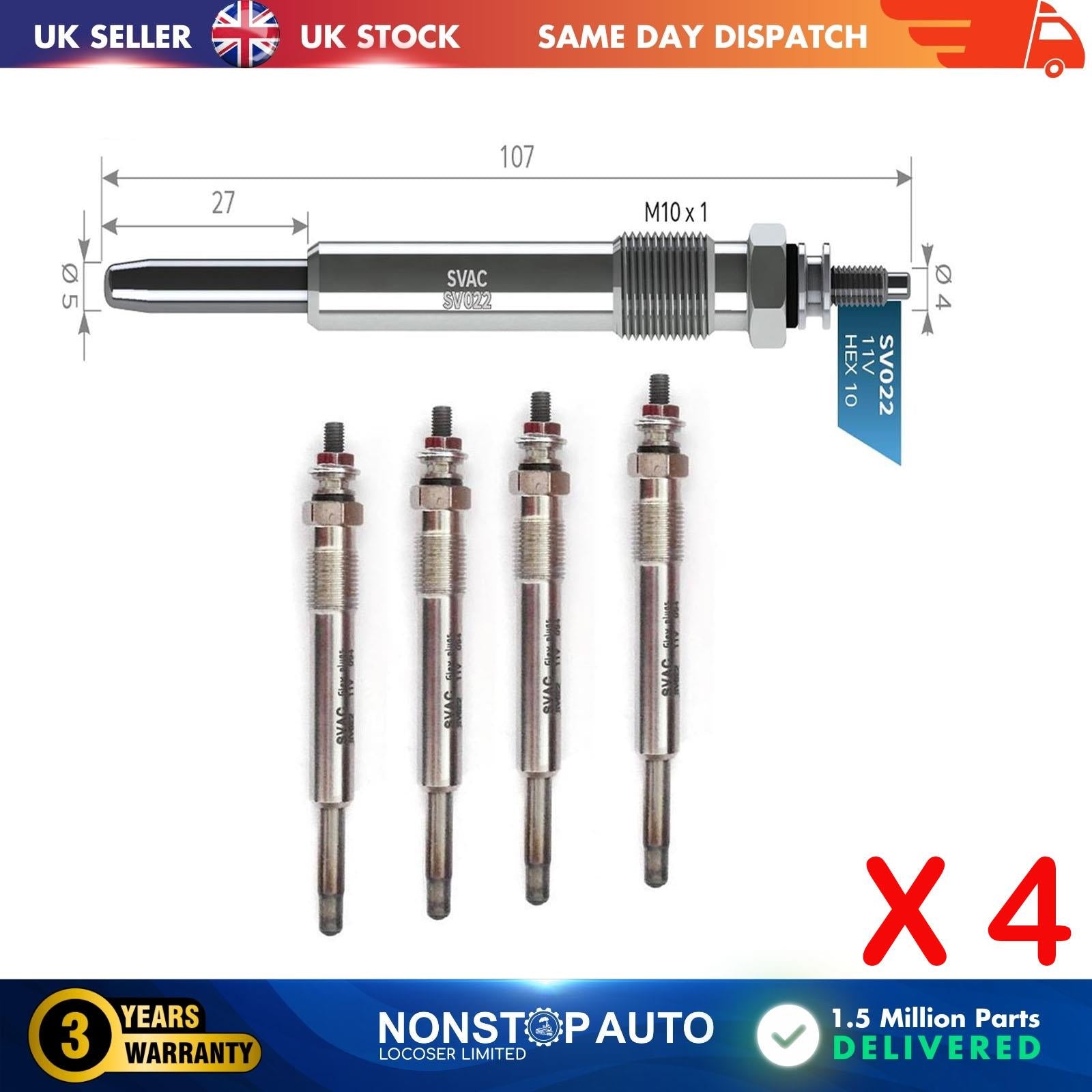 4X Glow Plugs For SUZUKI Grand Vitara 1855067G00