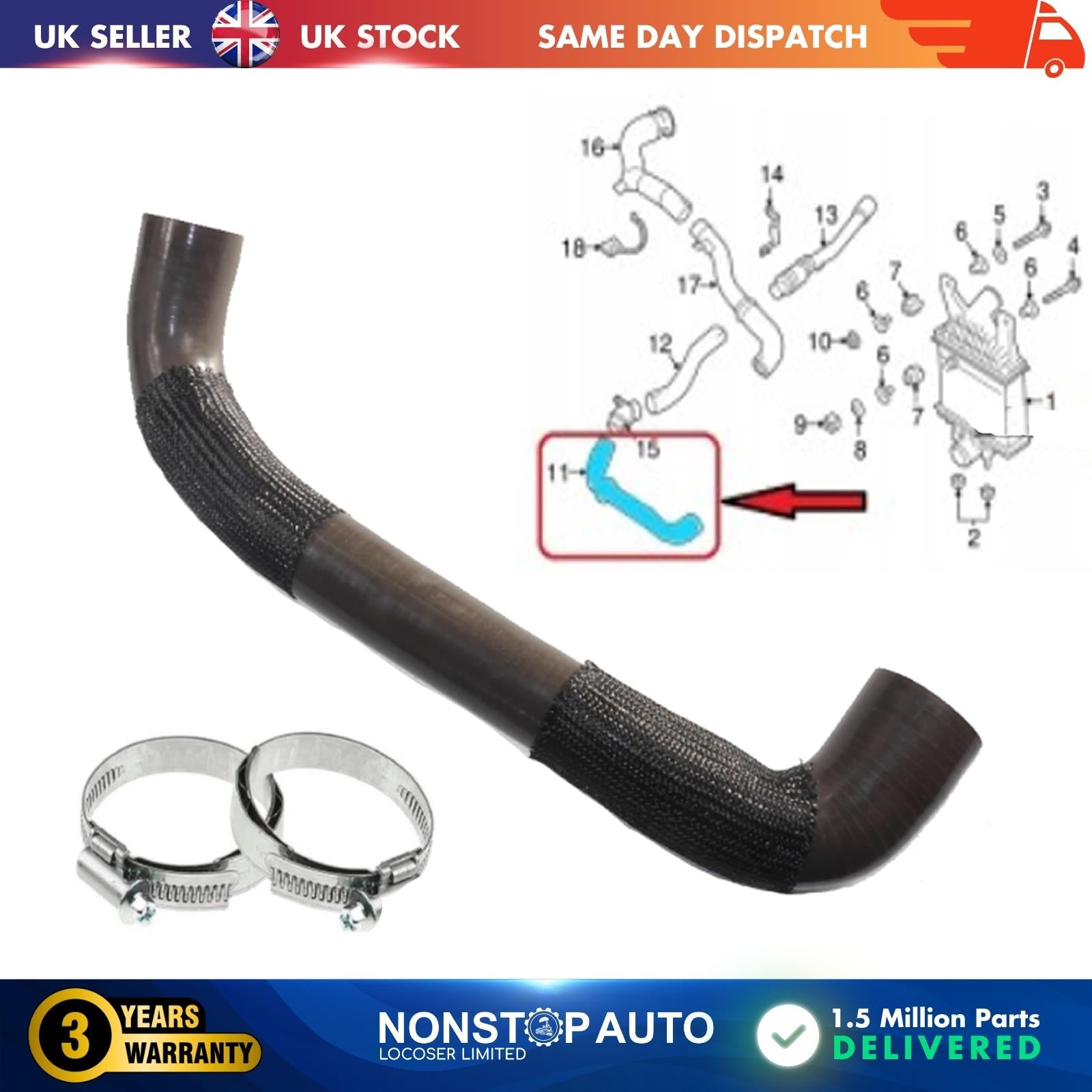 TURBO INTERCOOLER HOSE PIPE SILICONE LAND ROVER DISCOVERY V RANGE ROVER IV RANGE ROVER SPORT II LR088290