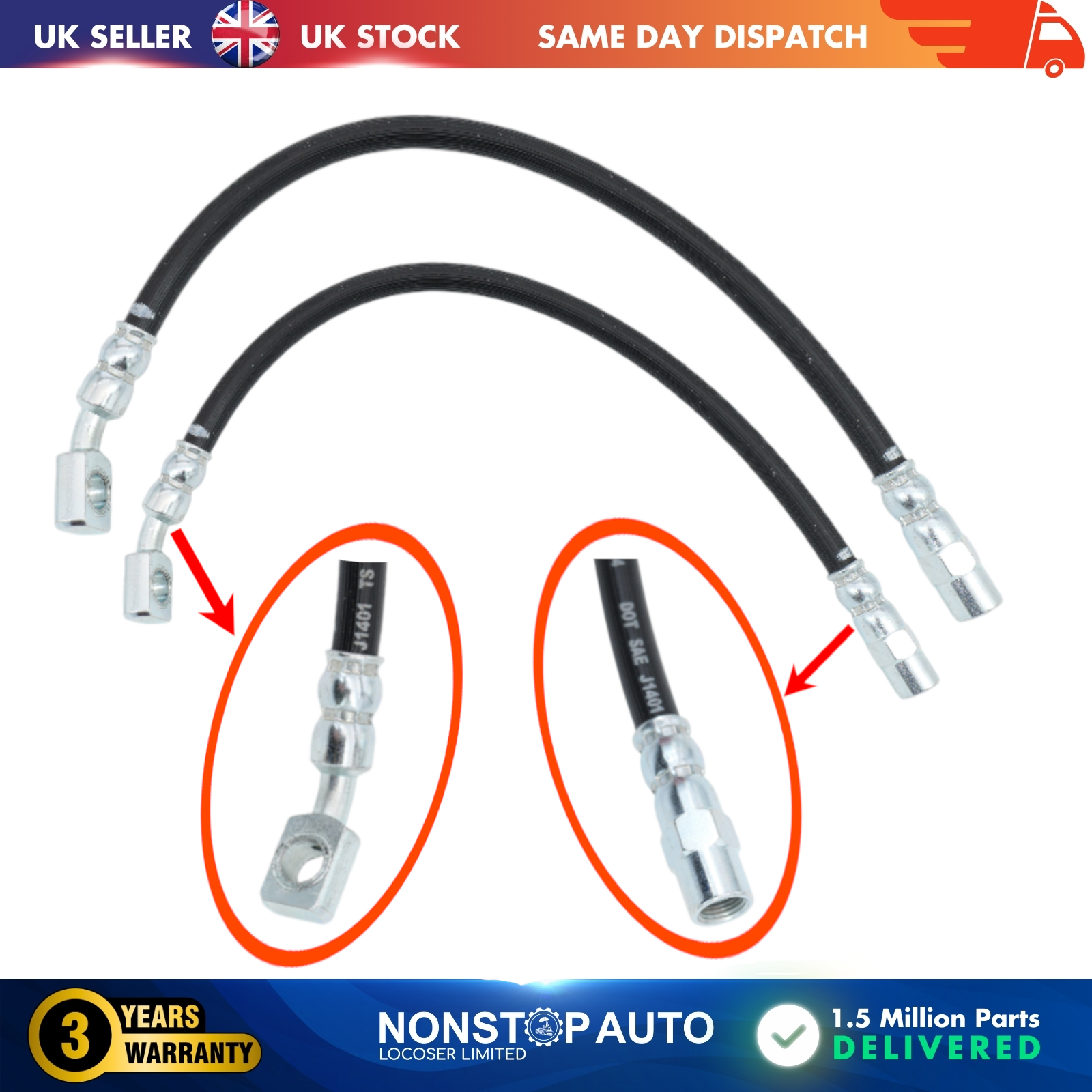 2X Rear Brake Hose Pipe For MERCEDES C-CLASS CLS E-CLASS 0014204548