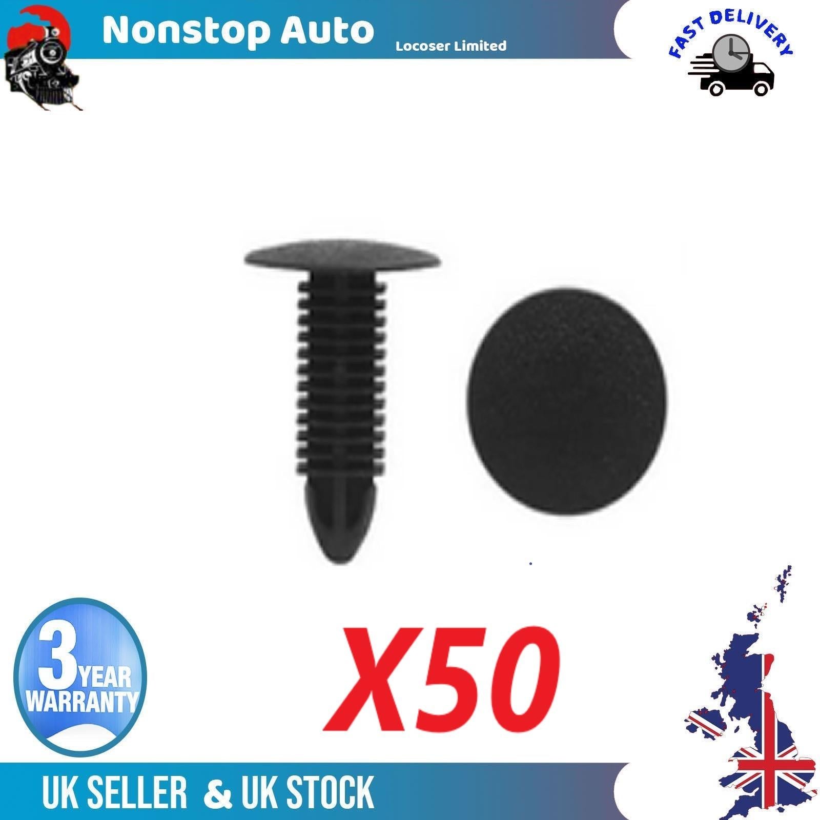50X Universal Trunk Liner Retainer Trim Clips / Interior Door Panel Trim Carpet Floor Clips