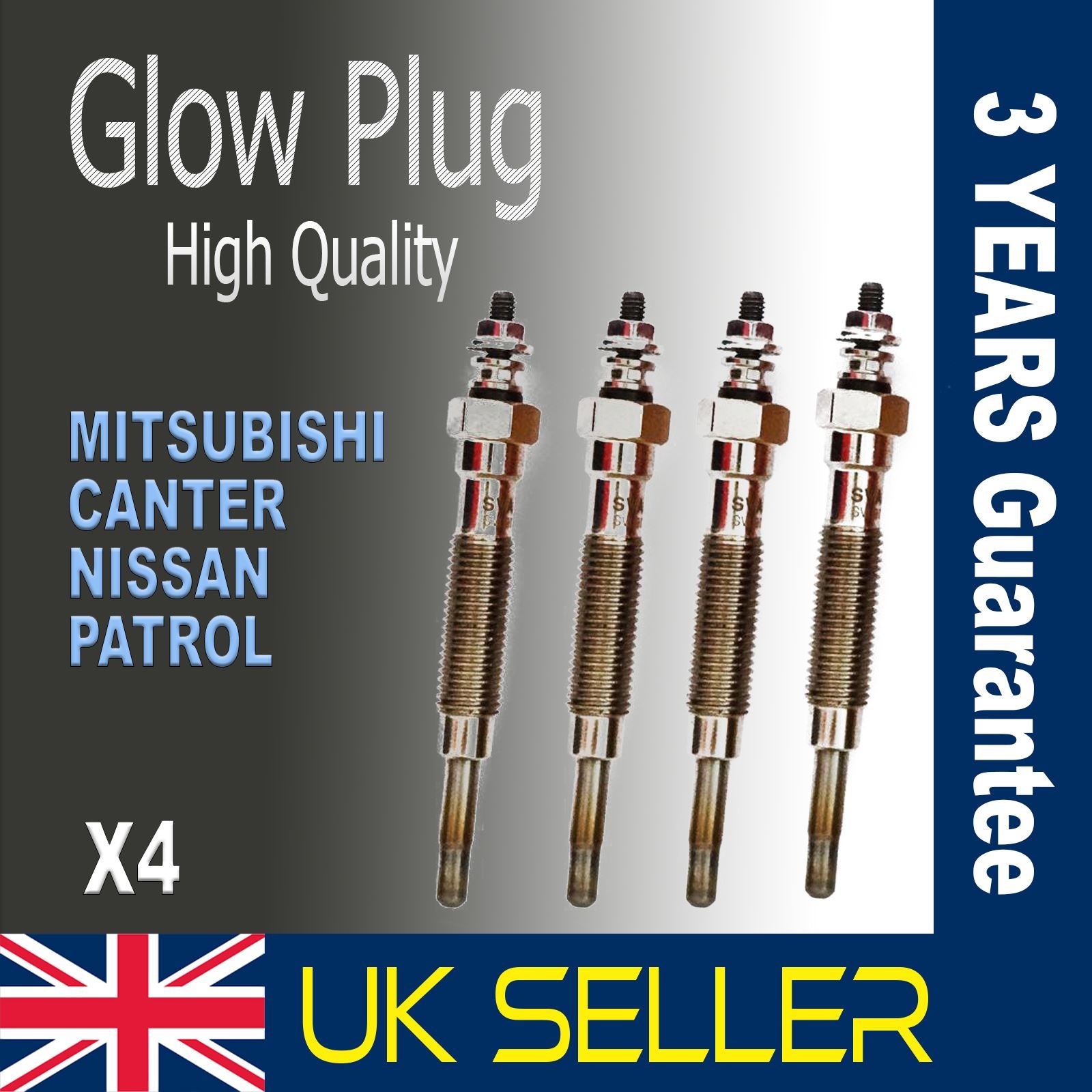 4 X MITSUBISHI MIT-CANTER FE 511-FE711 / NISSAN PATROL 2 /8 TDTi GRII Glow Plug