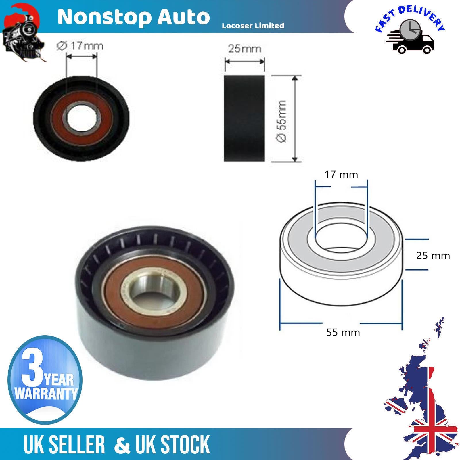 V-Ribbed Belt Tensioner Pulley For CITROEN C3 C5 Xsara Berlingo 575189