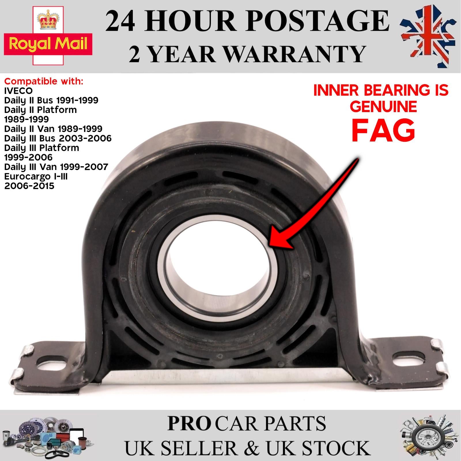 Propshaft Centre Support Bearing FAG 45 x 19 mm Fits IVECO Daily II III 42538439