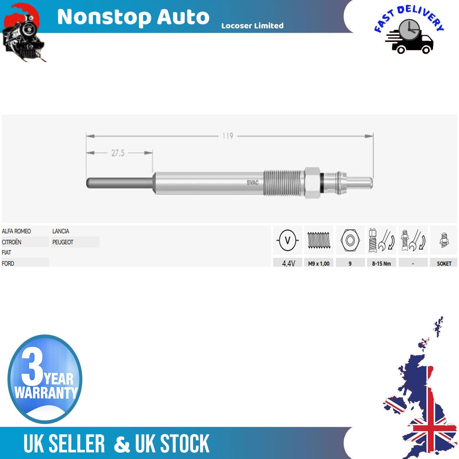 FOR OPEL MERIVA B ASTRA J CORSA 1.3 1.7 CDTI GLOW PLUG