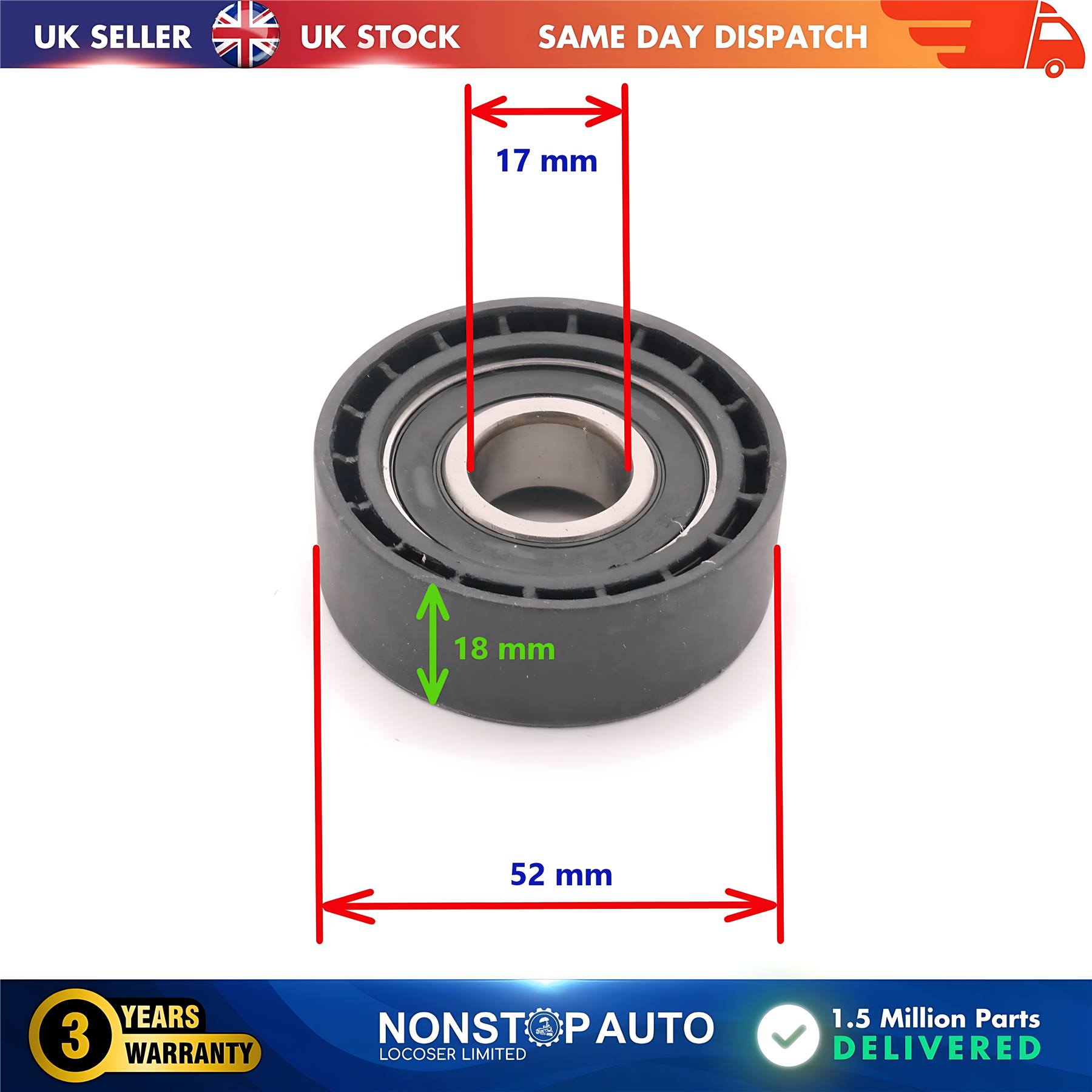 Fan Belt Tensioner Pulley V Ribbed Belt Idler For FORD Mondeo III Transit JAGUAR X-Type I JD61125