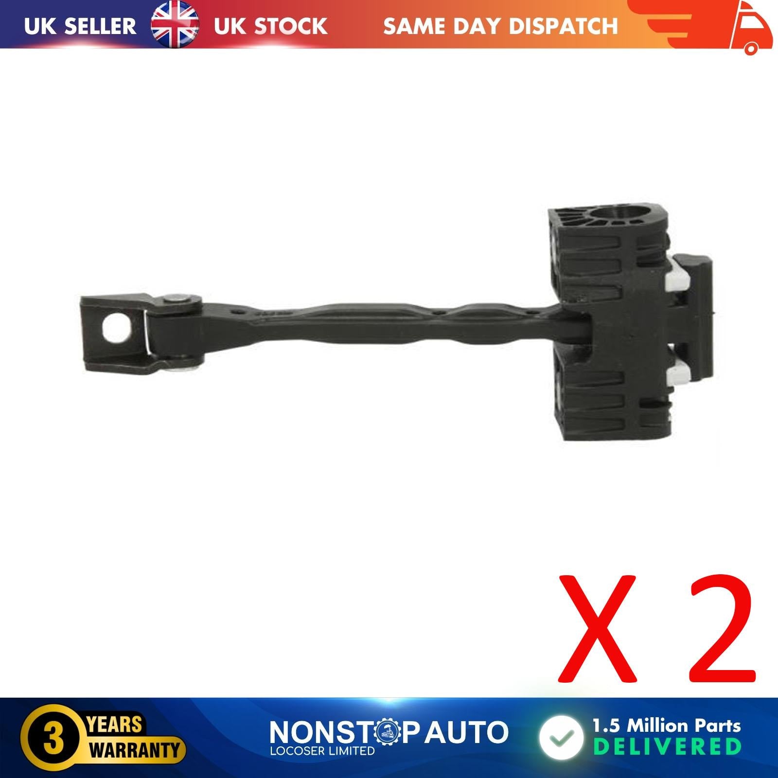 2 X Rear Door Hinge Stop Check Strap Limitery Right and Left Side Fits SKODA Superb Mk2 3T0837249C