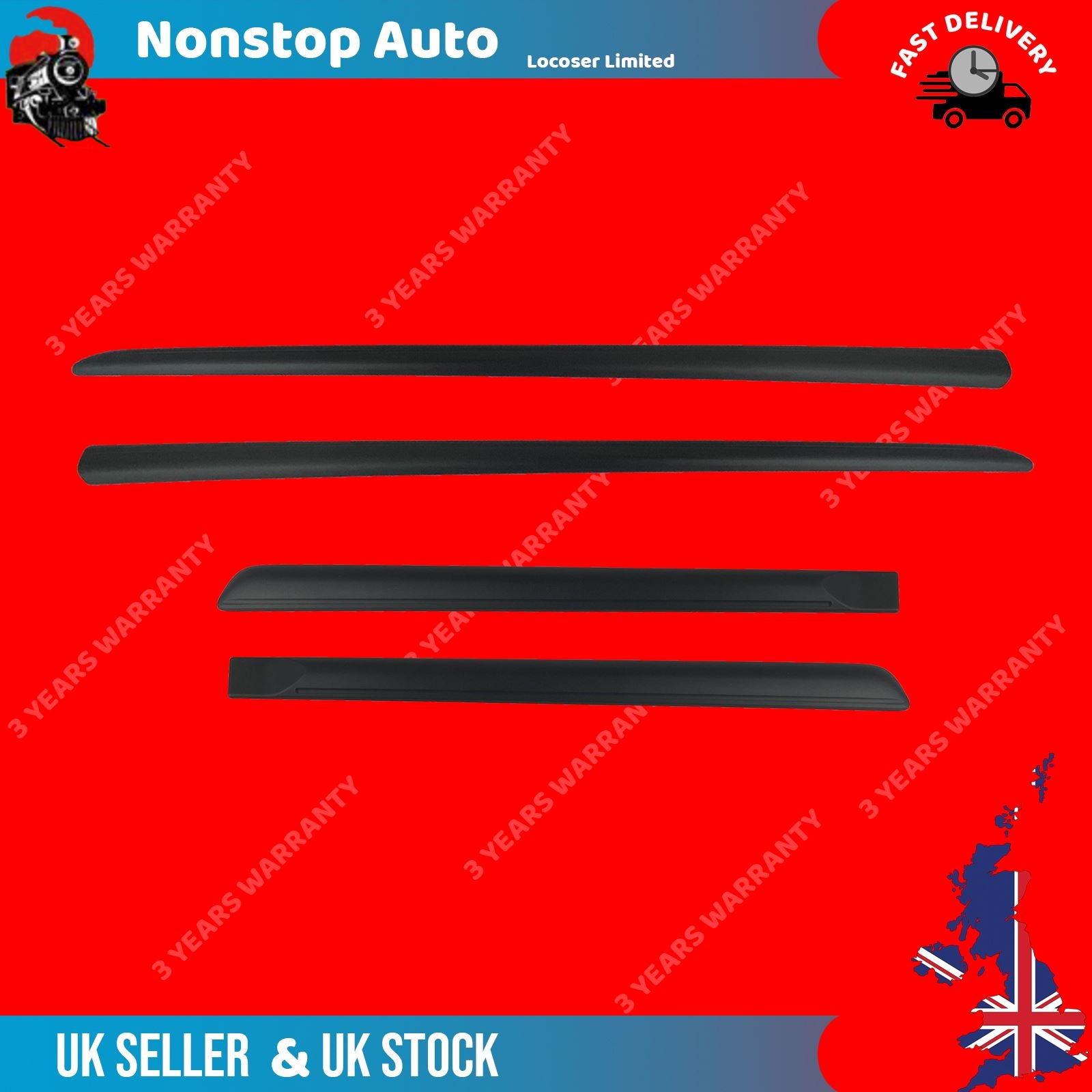 4 X FRONT & REAR DOOR MOULDING PANEL TRIM STRAP FITS FIAT GRANDE PUNTO 735410828,73541027