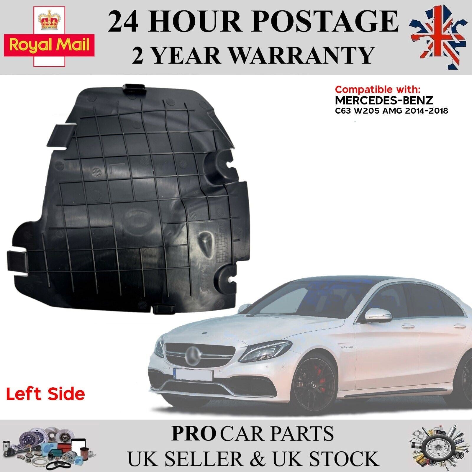 Front Fender Splash Guard Mud Flap Left N/S For Mercedes C63 W205 AMG 2014 - 18