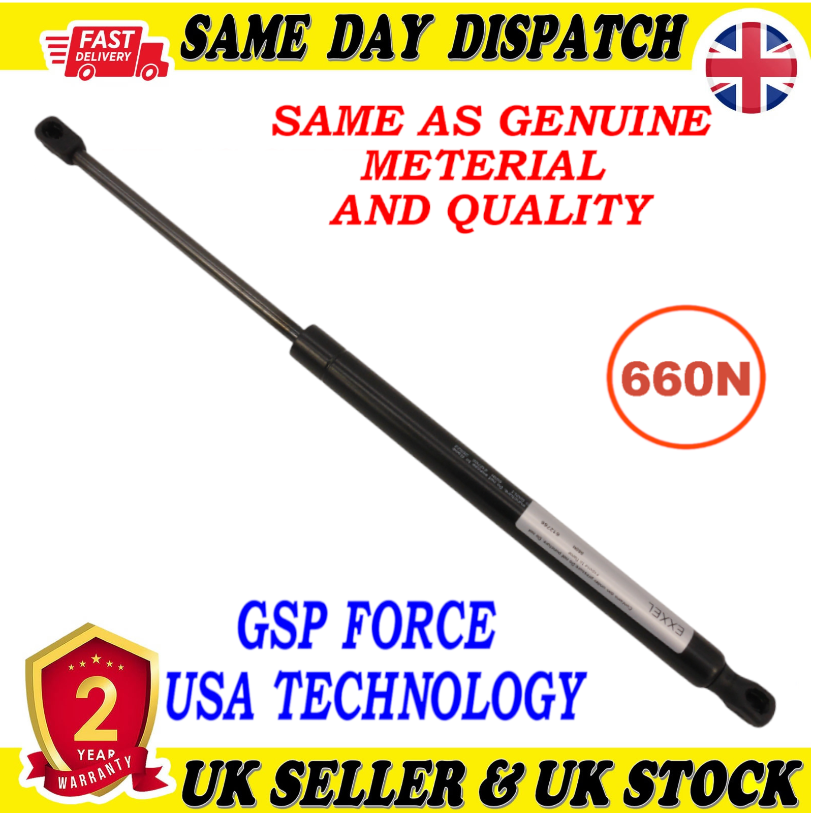 TAILGATE BOOT GAS STRUTS 660 Newton FOR VAUXHALL ZAFIRA FORD MONDEO 1615070980