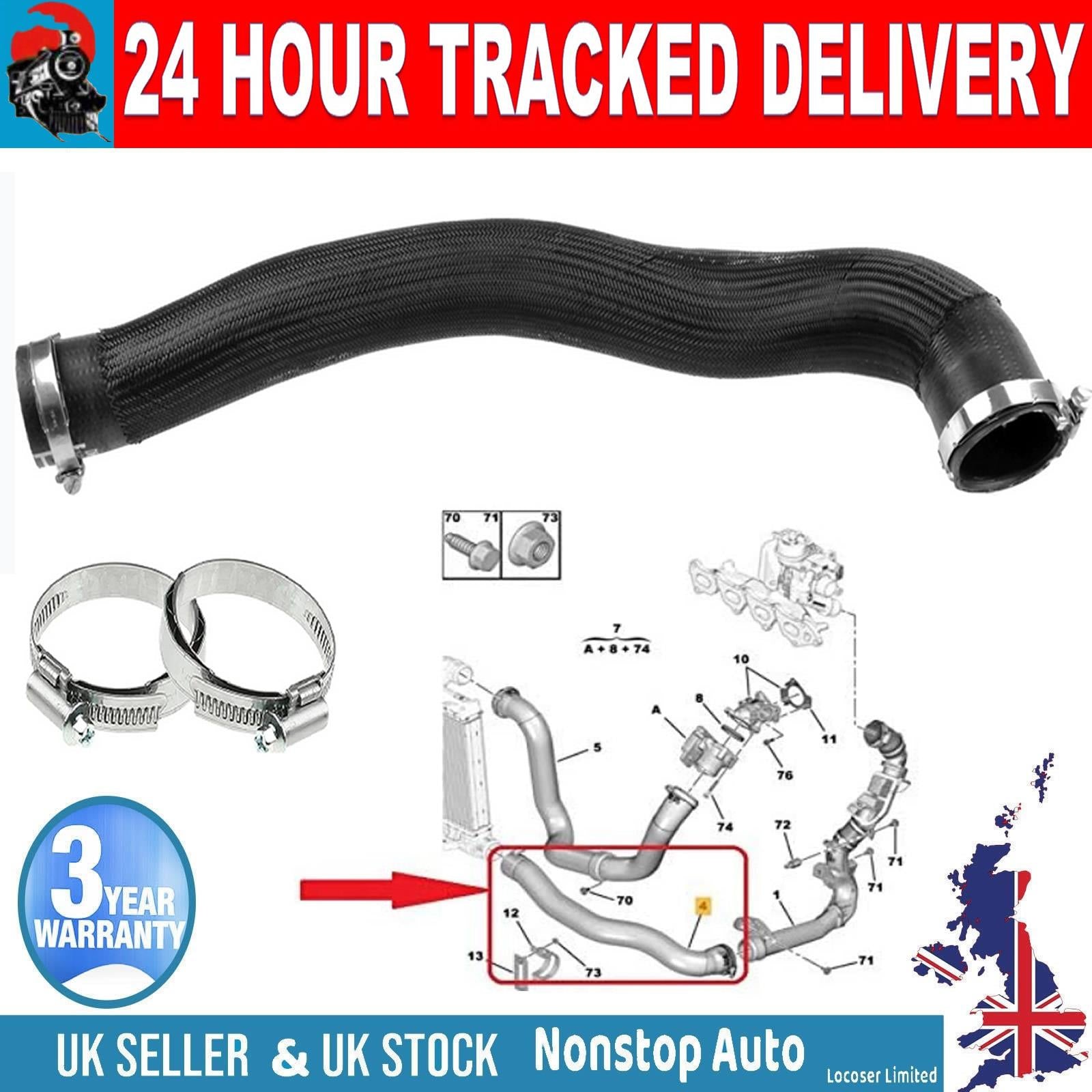 TURBO INTERCOOLER  HOSE PIPE  FOR CITROEN JUMPY III SPACETOURER FIAT SCUDO OPEL - VAUXHALL  VIVARO ZAFIRA PEUGEOT EXPERT TRAVELLER 9807540580
