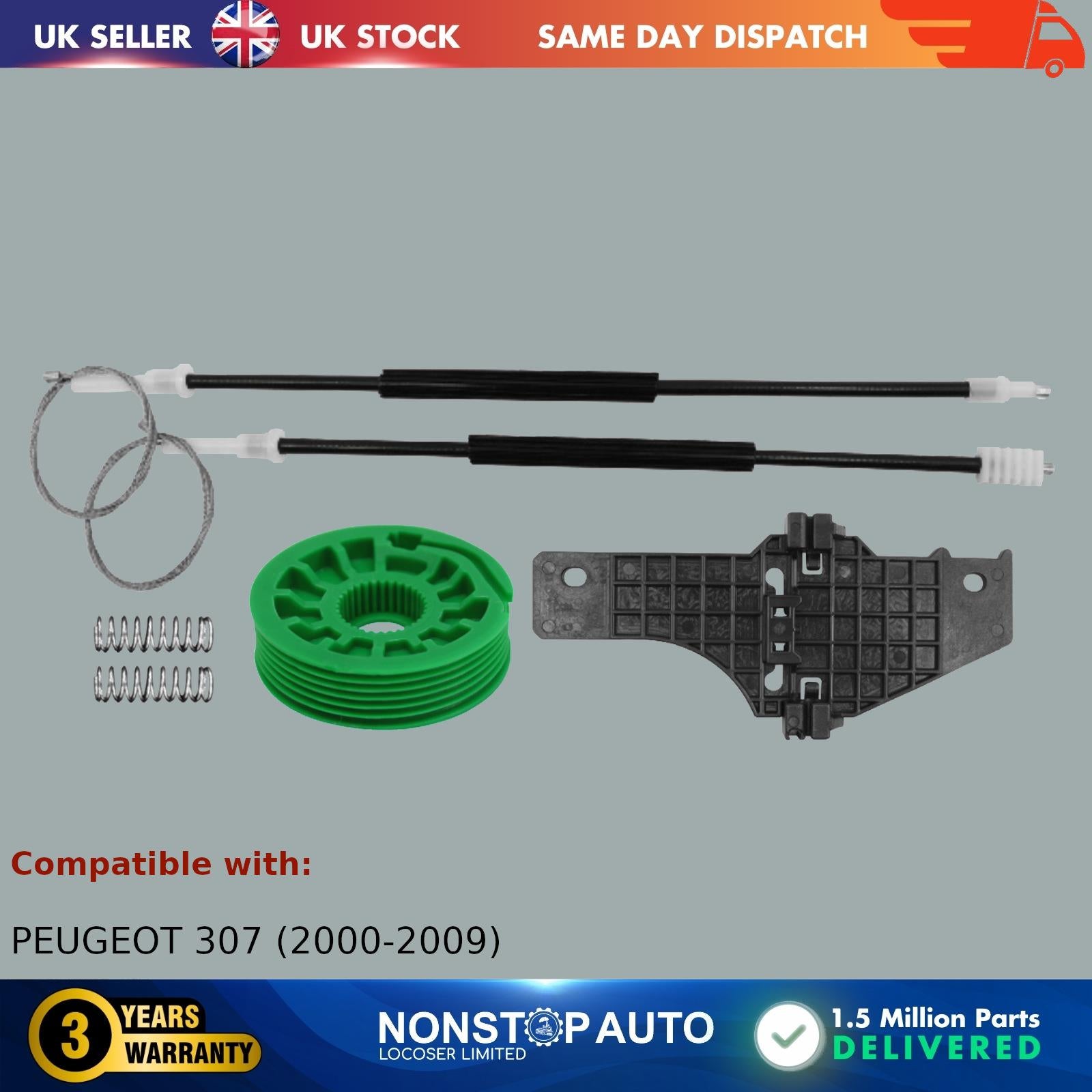 Window Regulator Repair Kit Front Left Fits PEUGEOT 307 9634456980