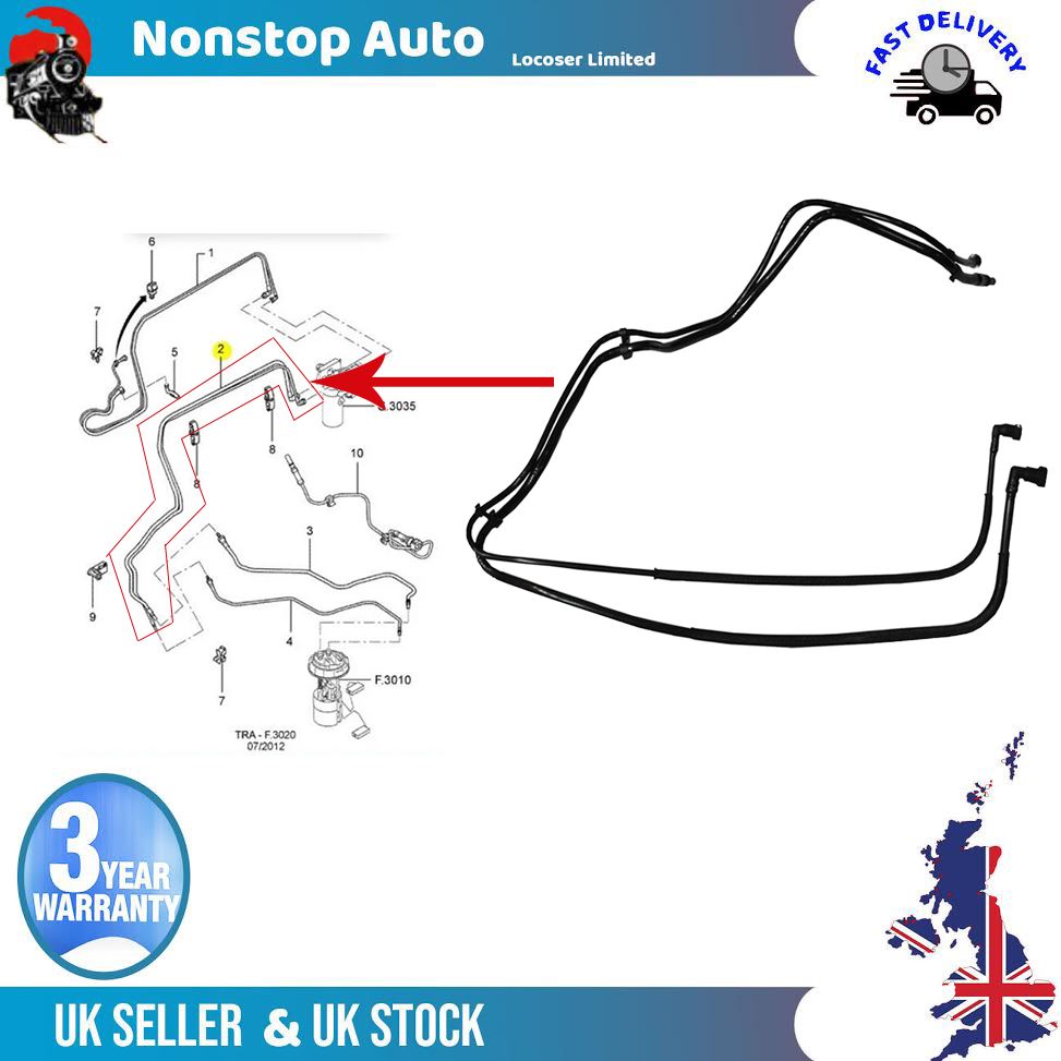 Fuel Hose Pipe Fuel Line Fits FORD TRANSIT 2.4 TDCI 6C119J270BE 1676172