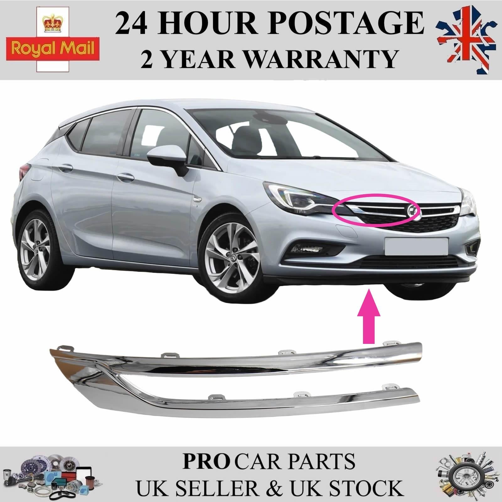Front Bumper Grill Moulding Right Chrome For VAUXHALL Astra K 2015-2022 13423642