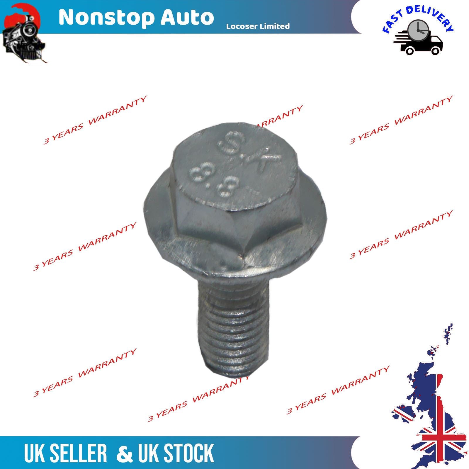 Flanged Hexagon Head Bolt Flange Hex Screws A2 Stainless Steel 8mm