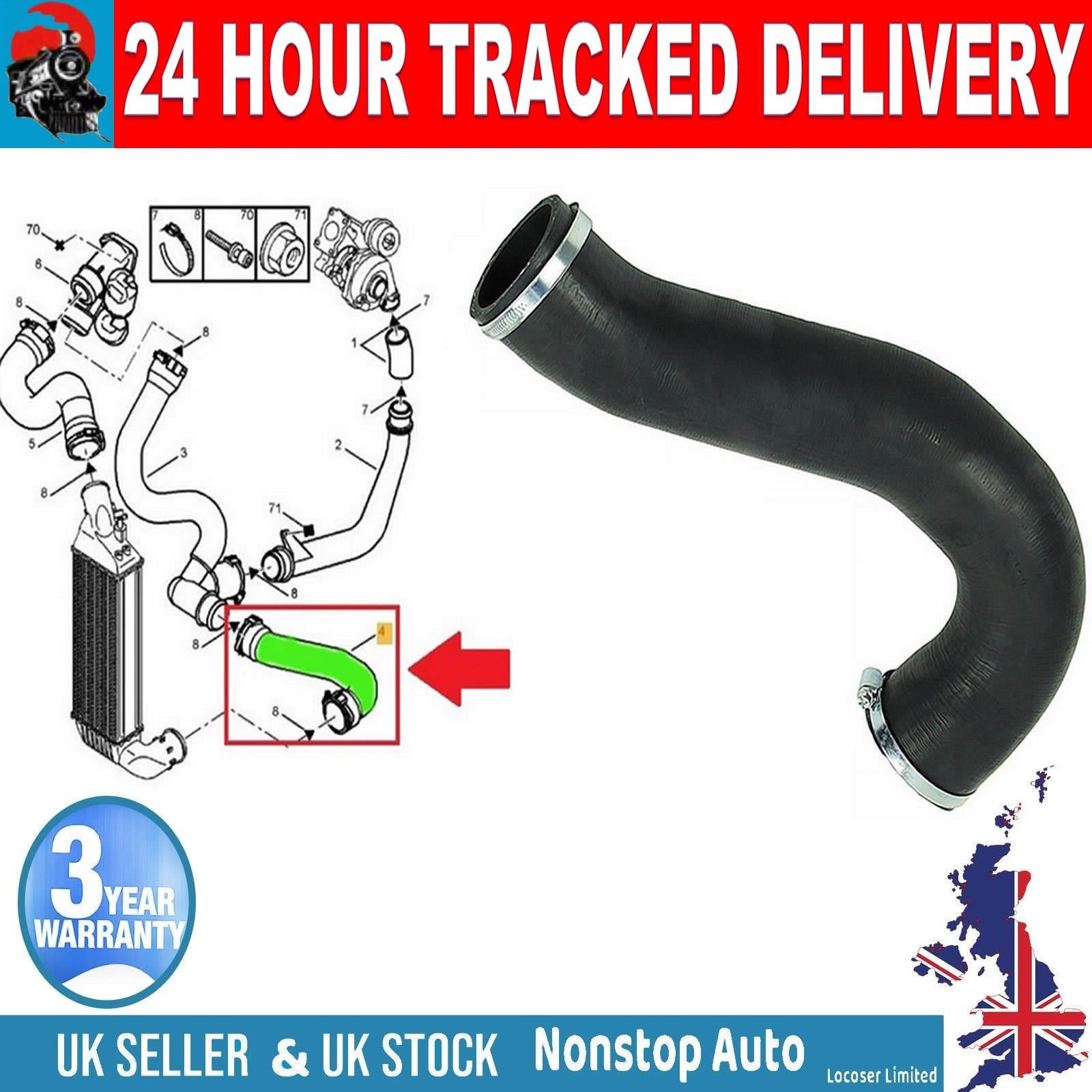 TURBO INTERCOOLER  HOSE PIPE FOR CITROEN C8 PEUGEOT 807 FIAT Ulysse LANCIA Phedra 1489977080
