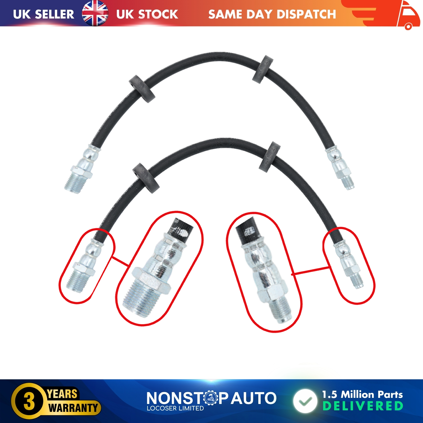 2X Front Brake Hose Pipe For IVECO DAILY III IV  500379937