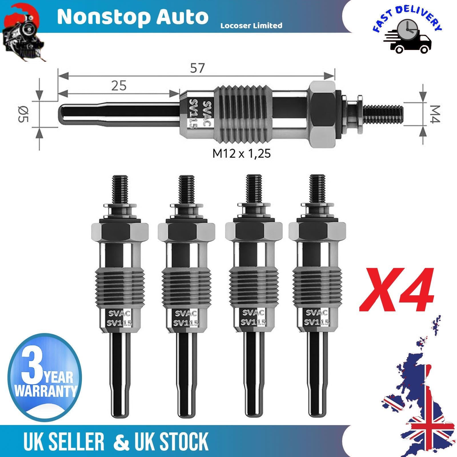 4X Glow Plugs For LANCIA Kappa 2.4 TDS 46447610