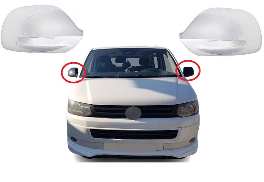 Wing Mirror Covers Caps Chrome Left And Right Side For VW Transporter T6 2010-2021