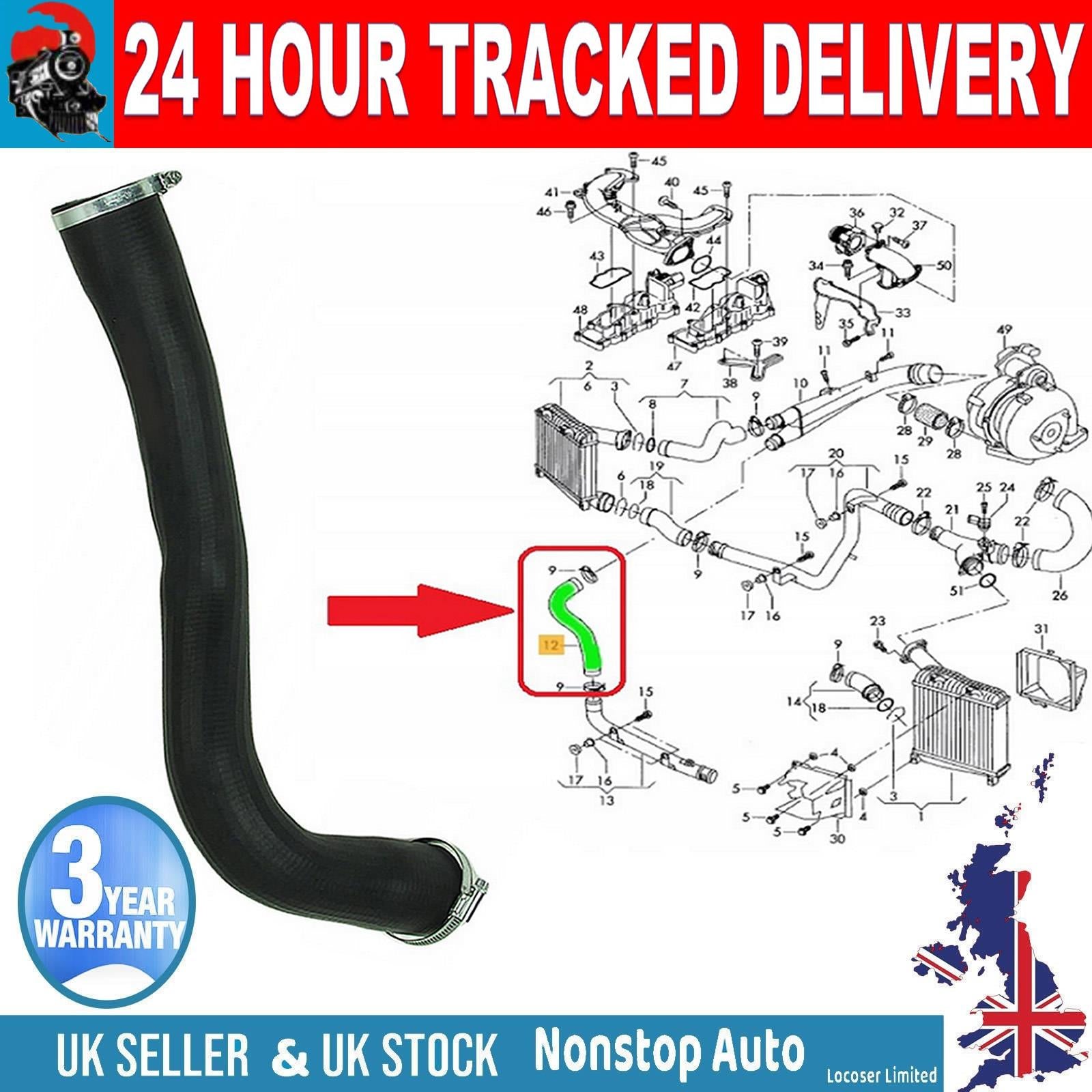 TURBO INTERCOOLER HOSE PIPE FOR  AUDI Q7 VW TOUAREG  3.0 V6 TDI 7L0145737