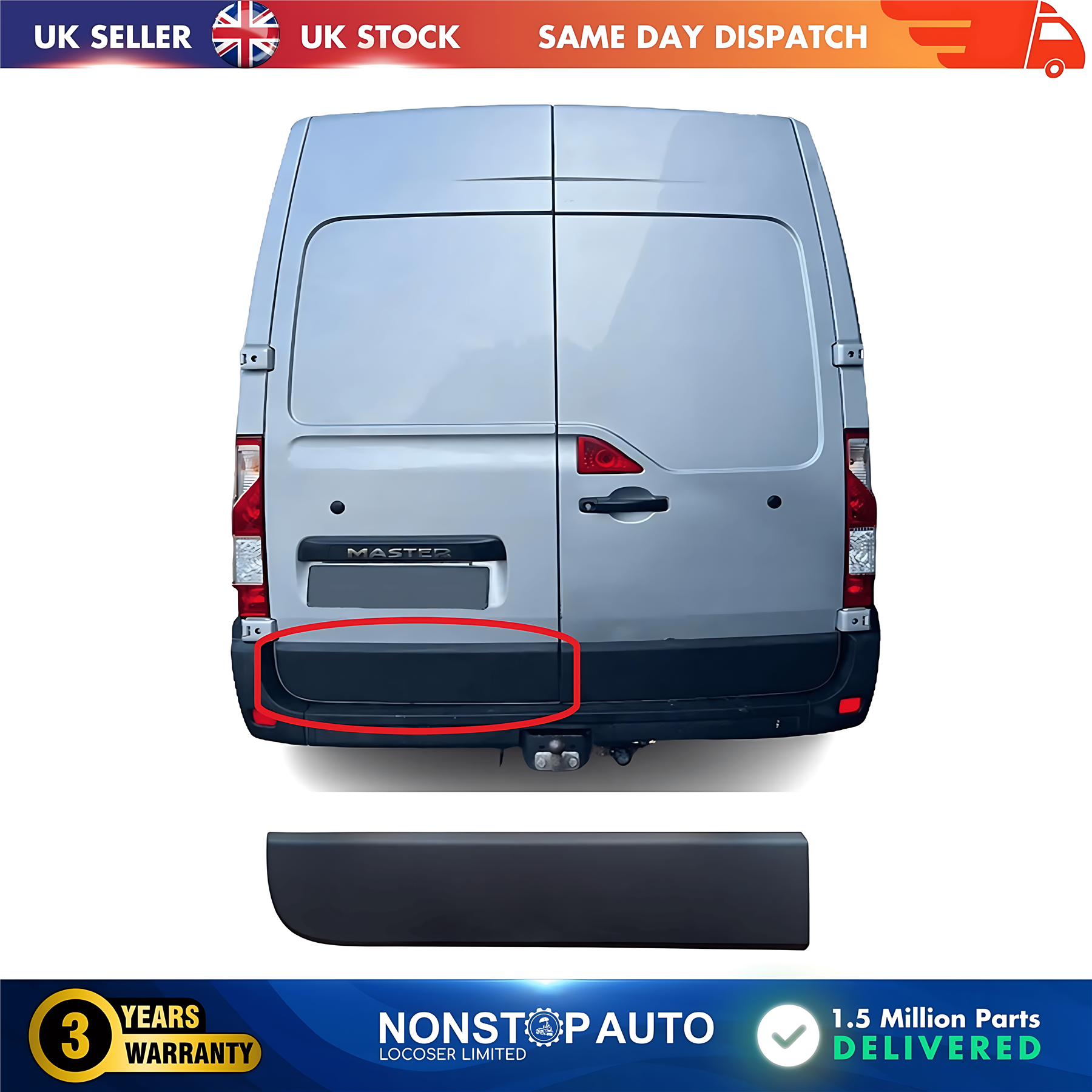 Rear Door Moulding Panel Trim Left For RENAULT Master III 908510003R