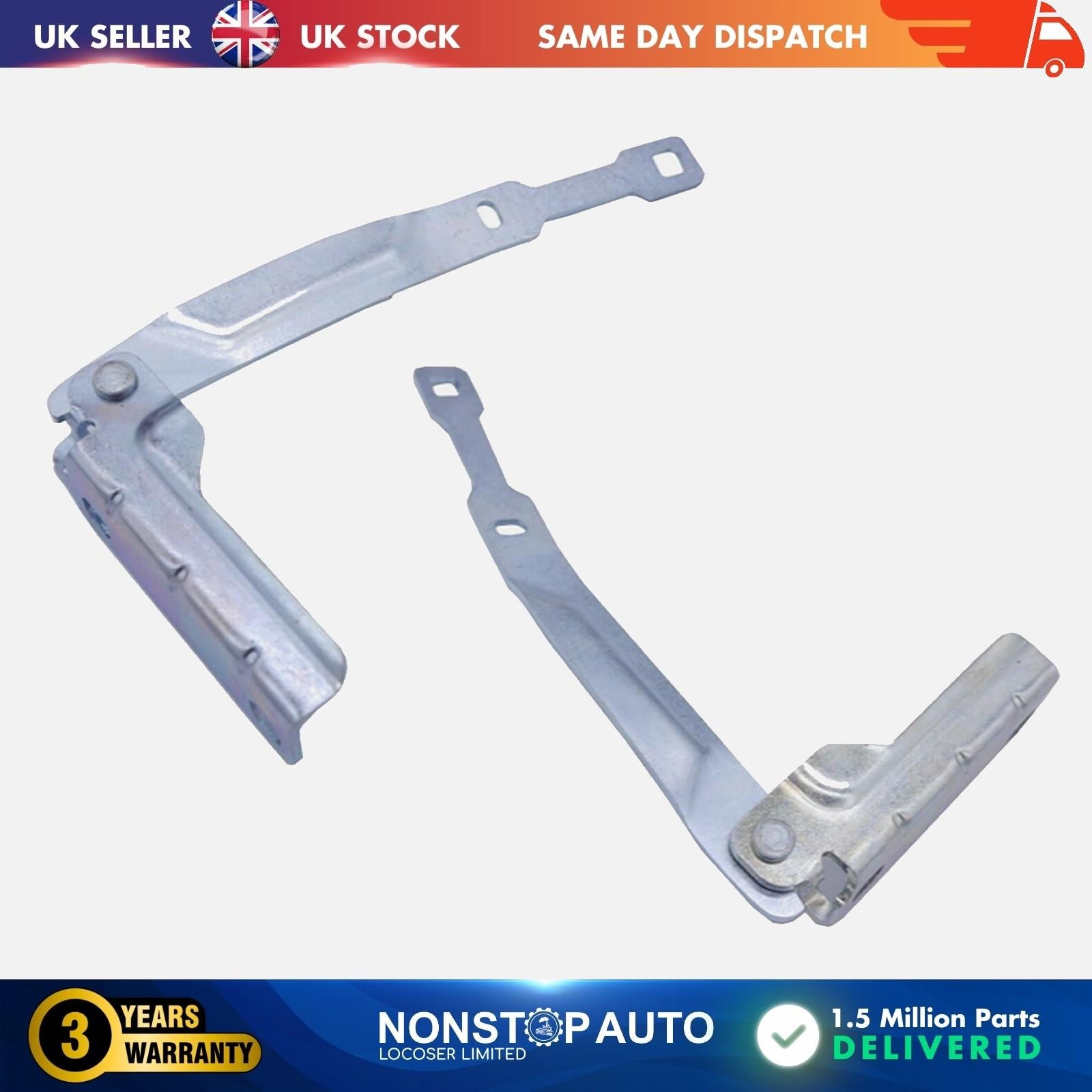 2X HOOD HINGE FRONT LEFT AND RIGHT  FOR DACIA LOGAN SANDERO 8200763871