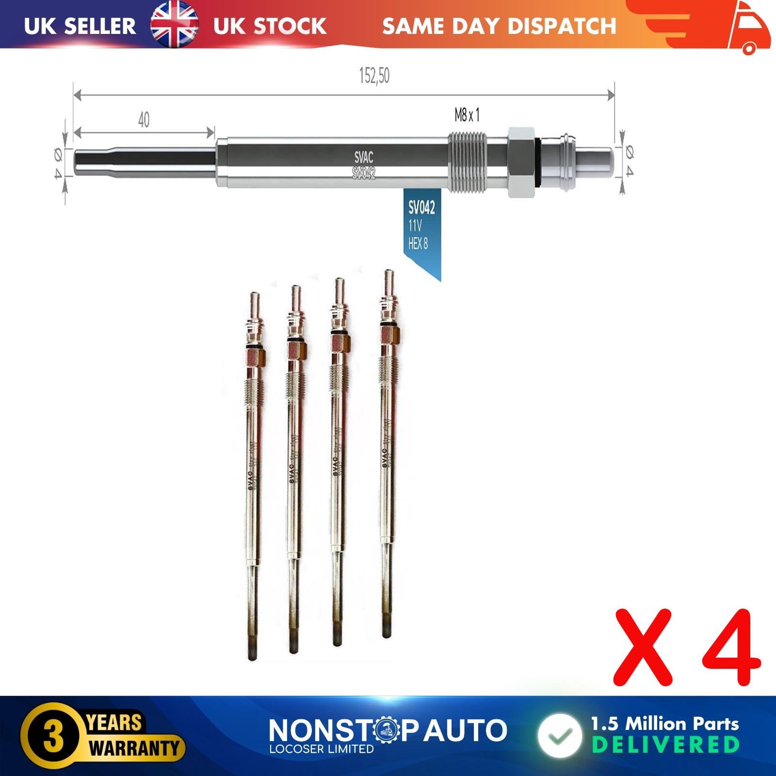 4X Glow Plugs For FIAT Ducato 2.3 3.0 D 5960A4
