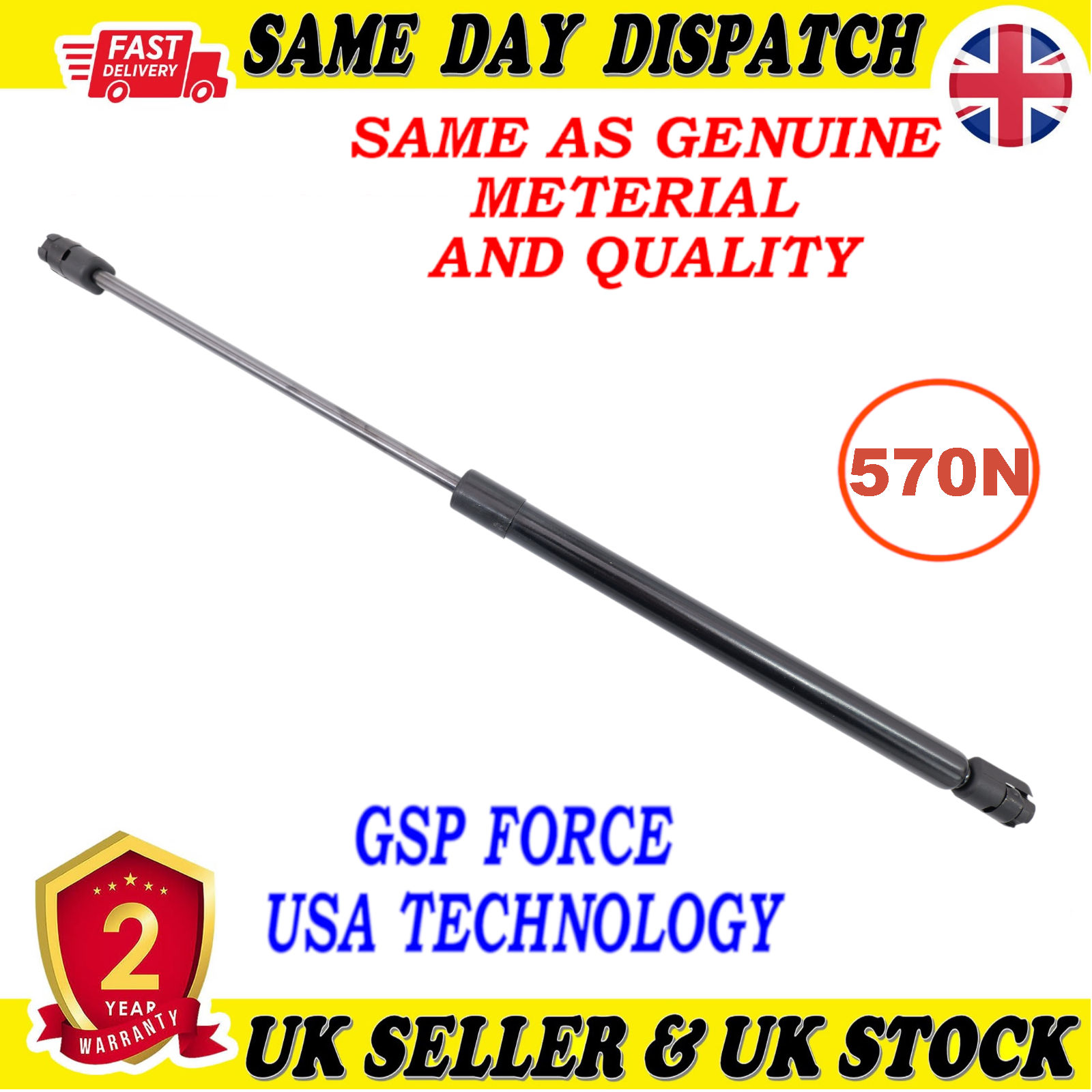 TAILGATE BOOT GAS STRUTS 570 Newton FOR VAUXHALL ASTRA H 132757
