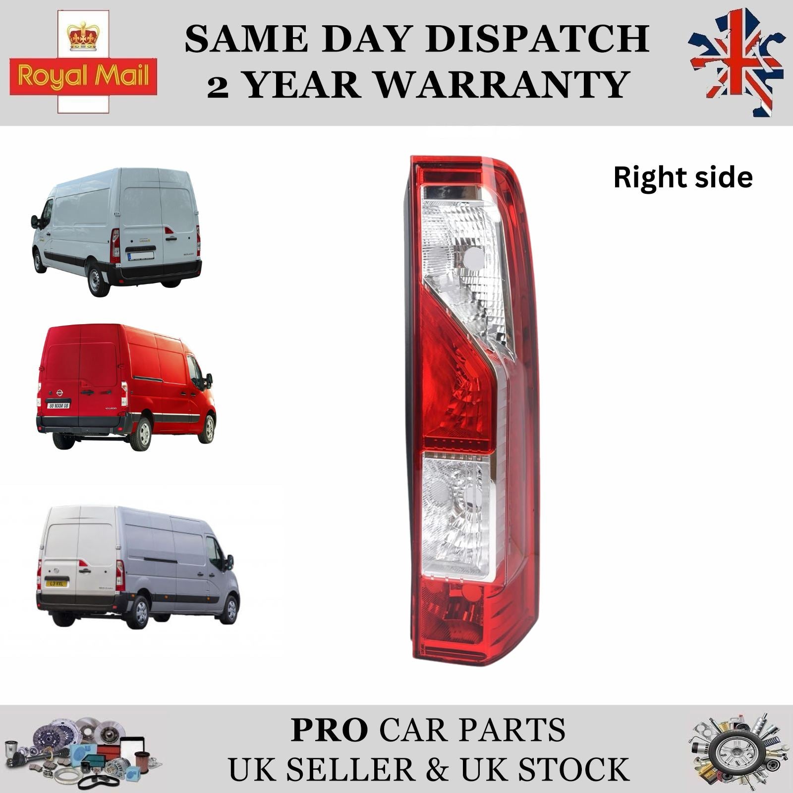 Rear Tailgate Light Lamp Right Side for Vauxhall Movano  265500023R 93197461