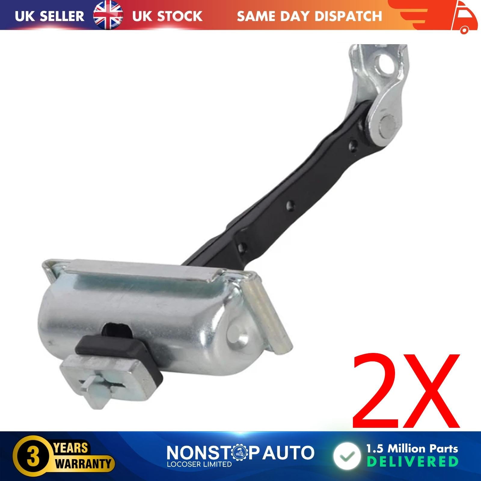 2 X Rear Door Hinge Stop Check Strap Limitery Right and Left Side Fits VAUXHALL Zafira C Tourer 39045011