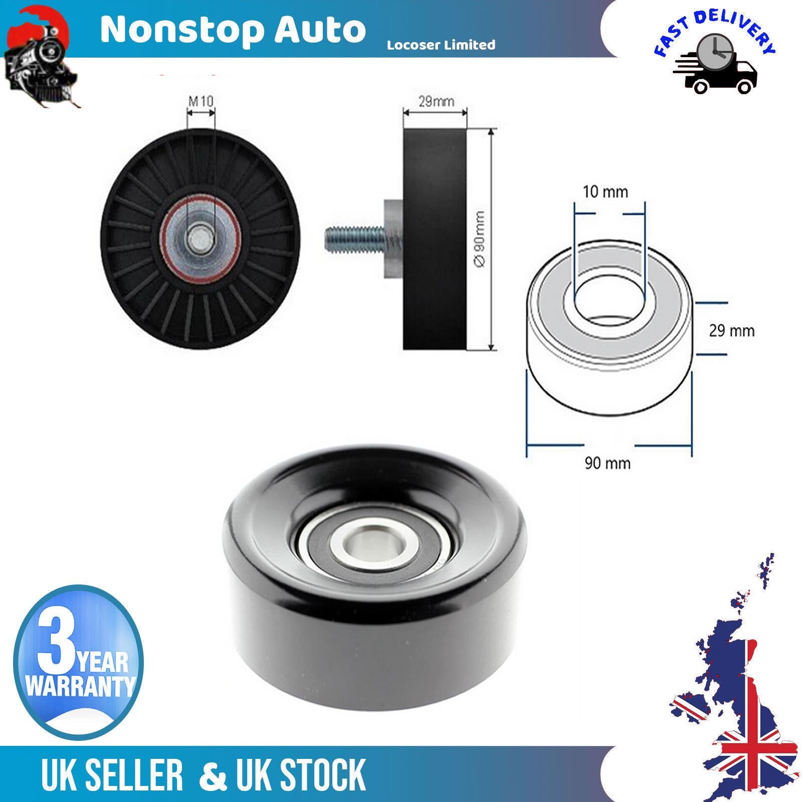 Fan Belt Tensioner Pulley - V - Ribbed Belt Idler FORD Transit Connect