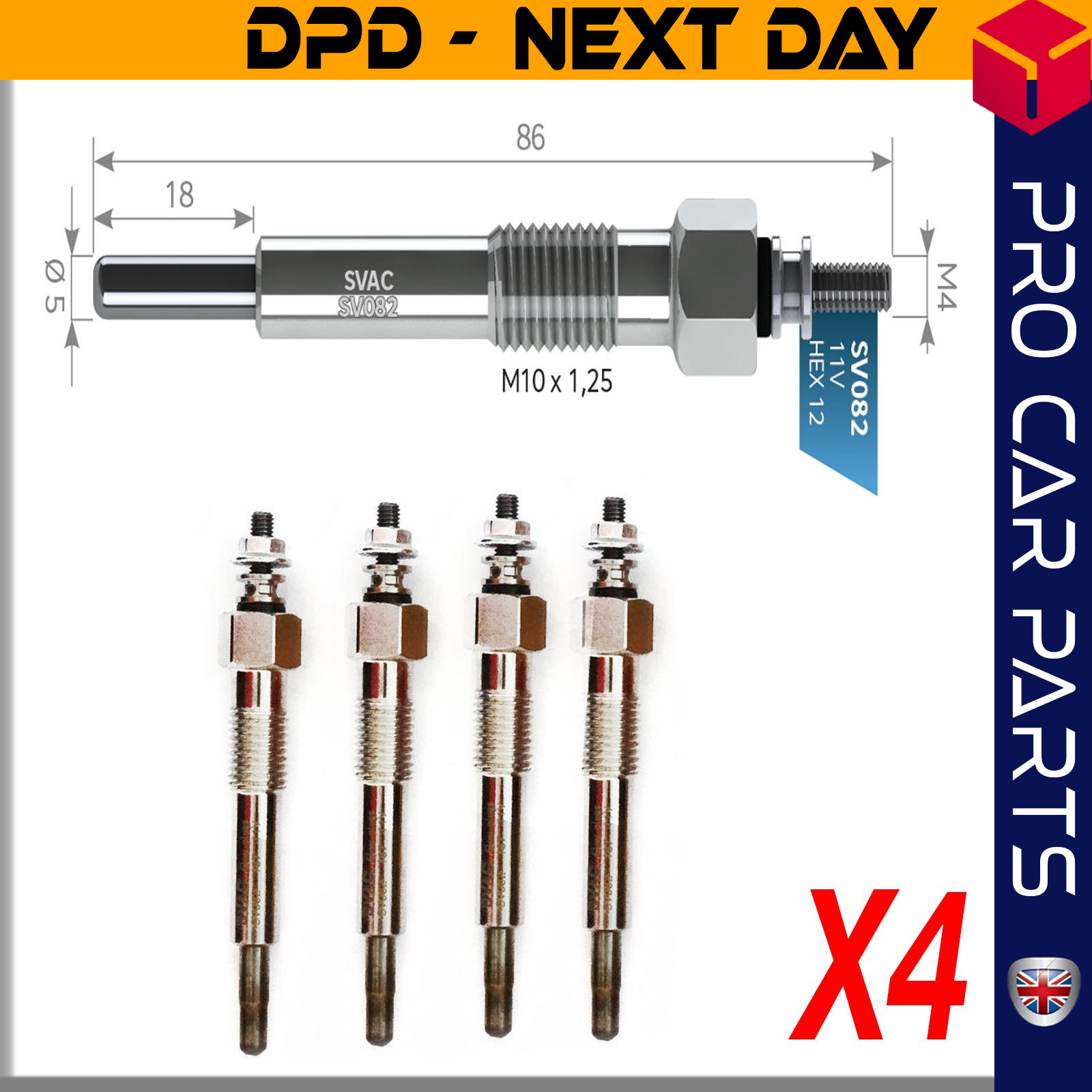 4 X MAZDA FAMILIA / OPEL ASTRA-COMBO-CORSA 1.5 D- 1.7 D Glow Plug