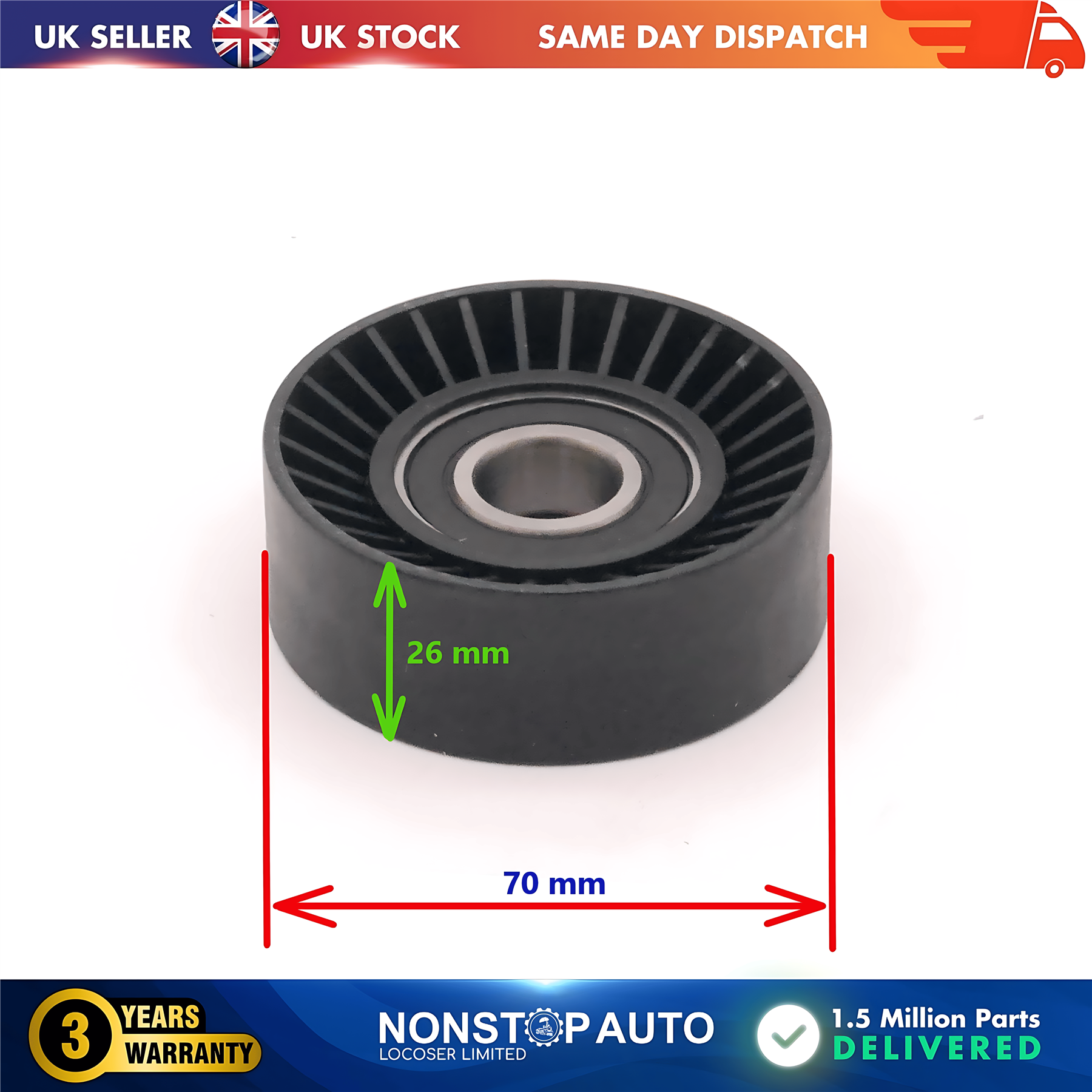 Fan Belt Tensioner Pulley V Ribbed Belt Idler For HYUNDAI Accent II Elantra III Getz Grandeur Matrix Santa Fe I II Sonata V Trajet Tucson i30 KIA Carens I III Ceed Cerato I Magentis II Sportage II 2528127000