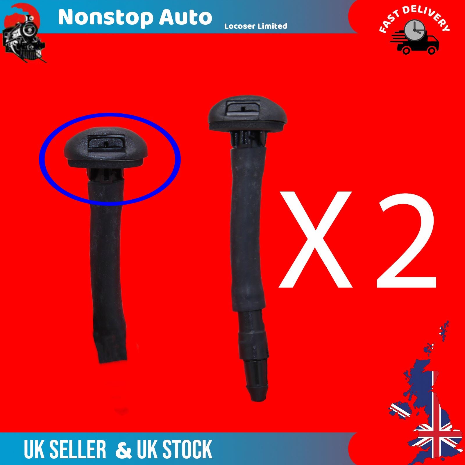 2X Window Windscreen Washer Nozzle Jet Spray Fits Fiat Scudo 968145788