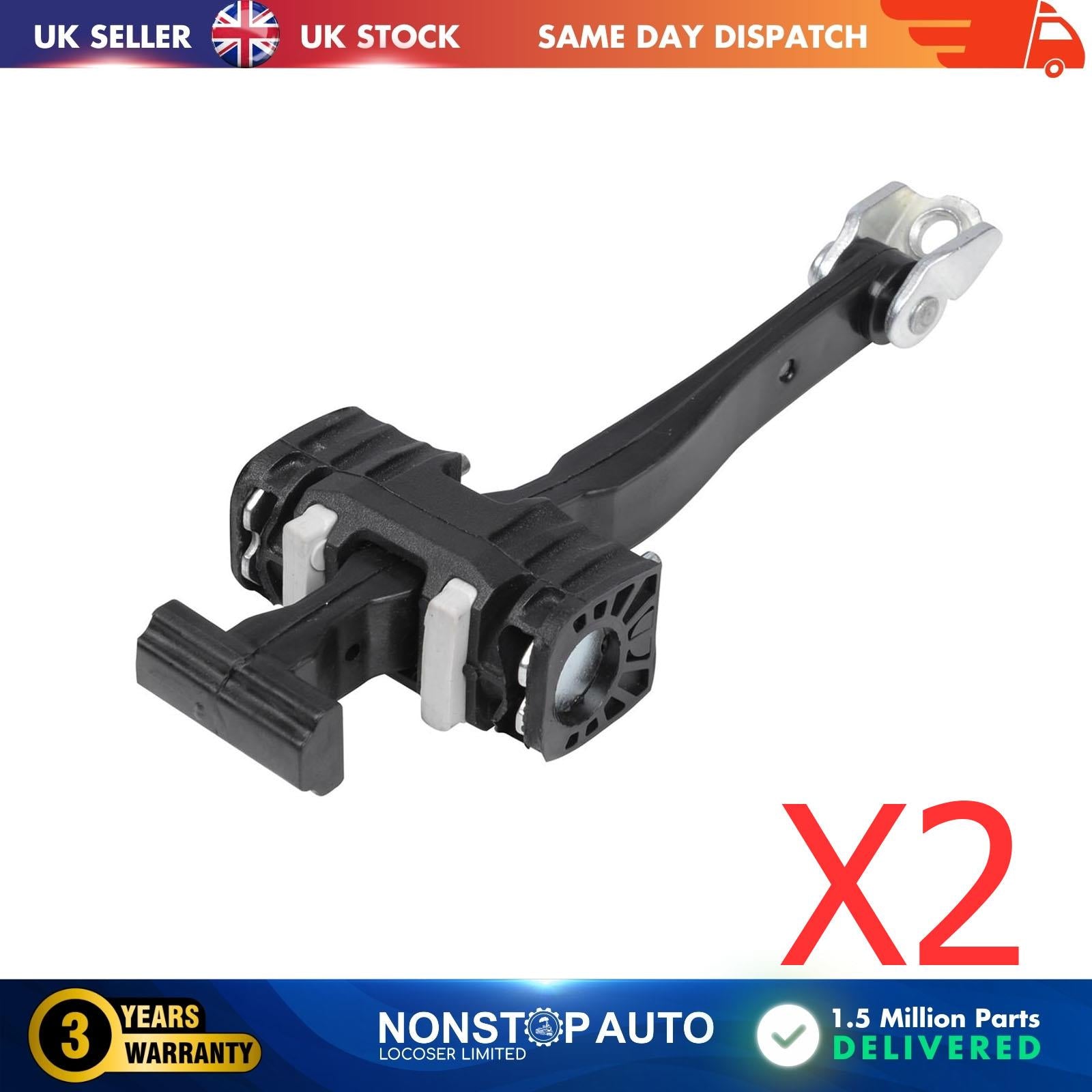 2 X Front Door Hinge Stop Check Strap Limitery Right and Left Side Fits VAUXHALL Corsa D  5160257