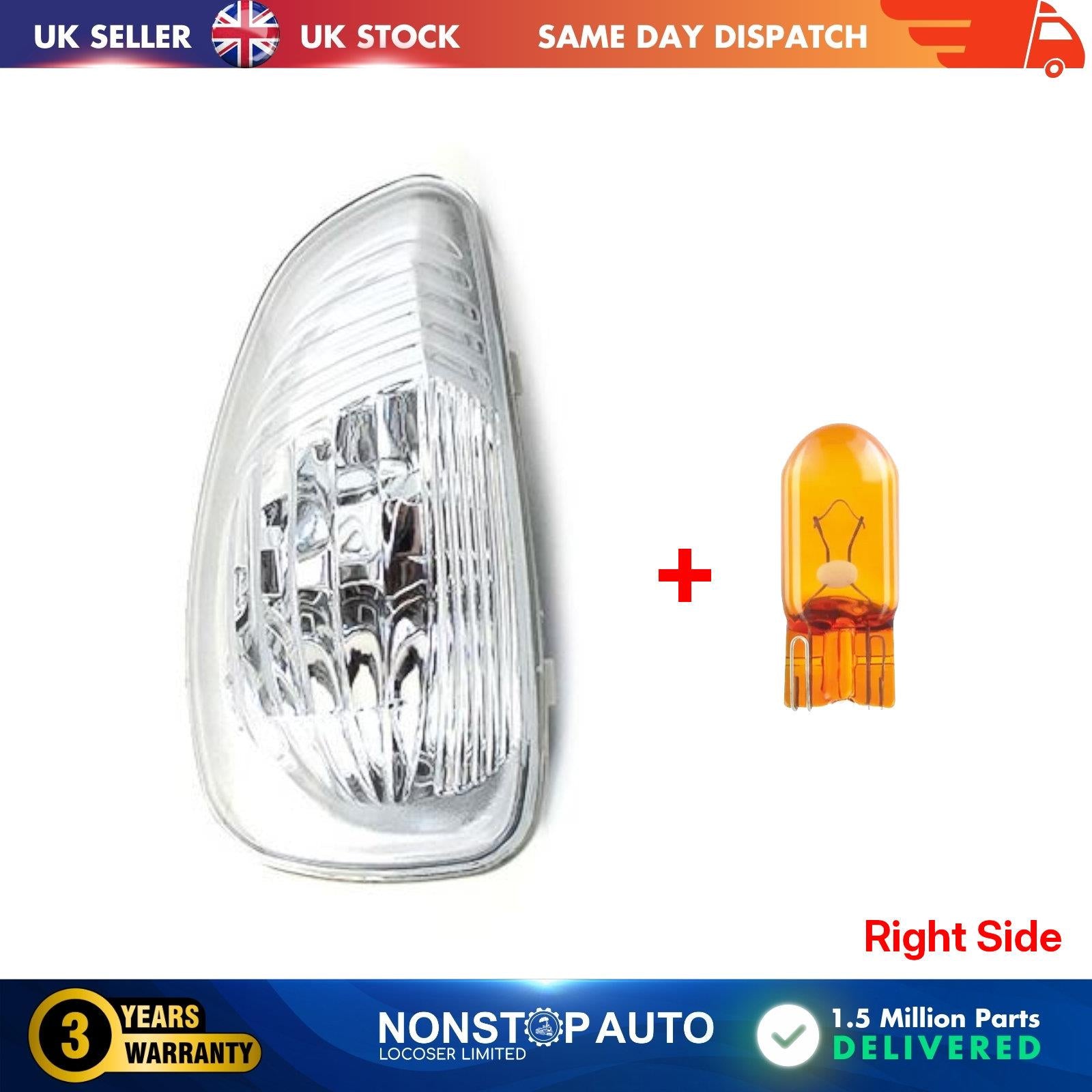 Door Wing Mirror Side Indicator Light Lens Right Side For NISSAN NV400 VAUXHALL MOVANO RENAULT MASTER MK3 261603141R