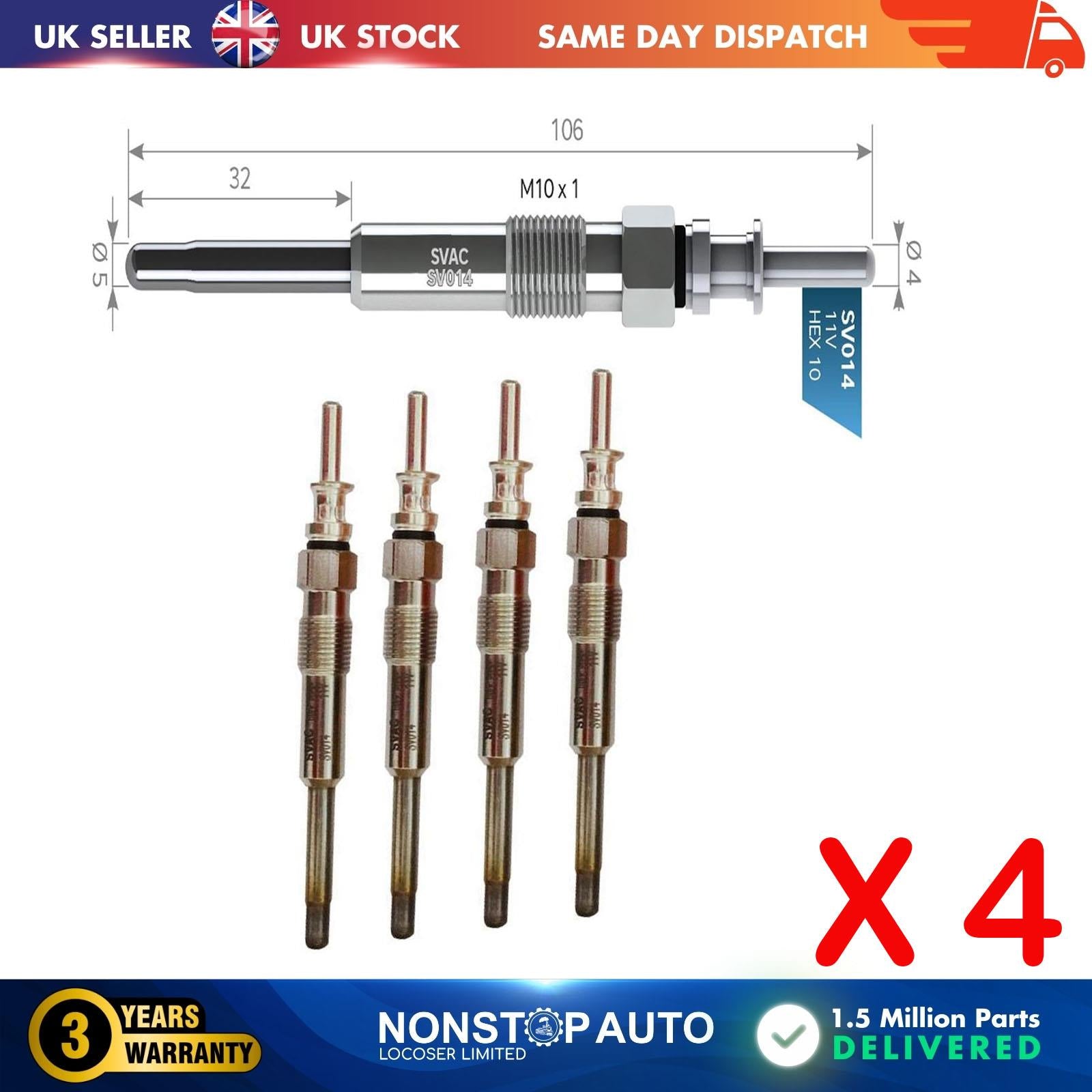 4X Glow Plugs For BMW 3 5 7 Series X5 12232248059