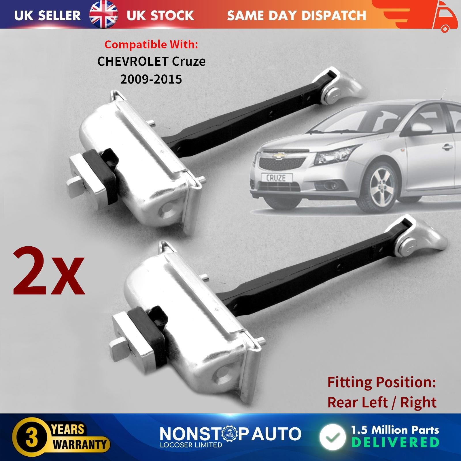 2x Door Hinge Check Strap Stopper Limiter Rear Left Right For CHEVROLET Cruze 2009 - 2015 95103843