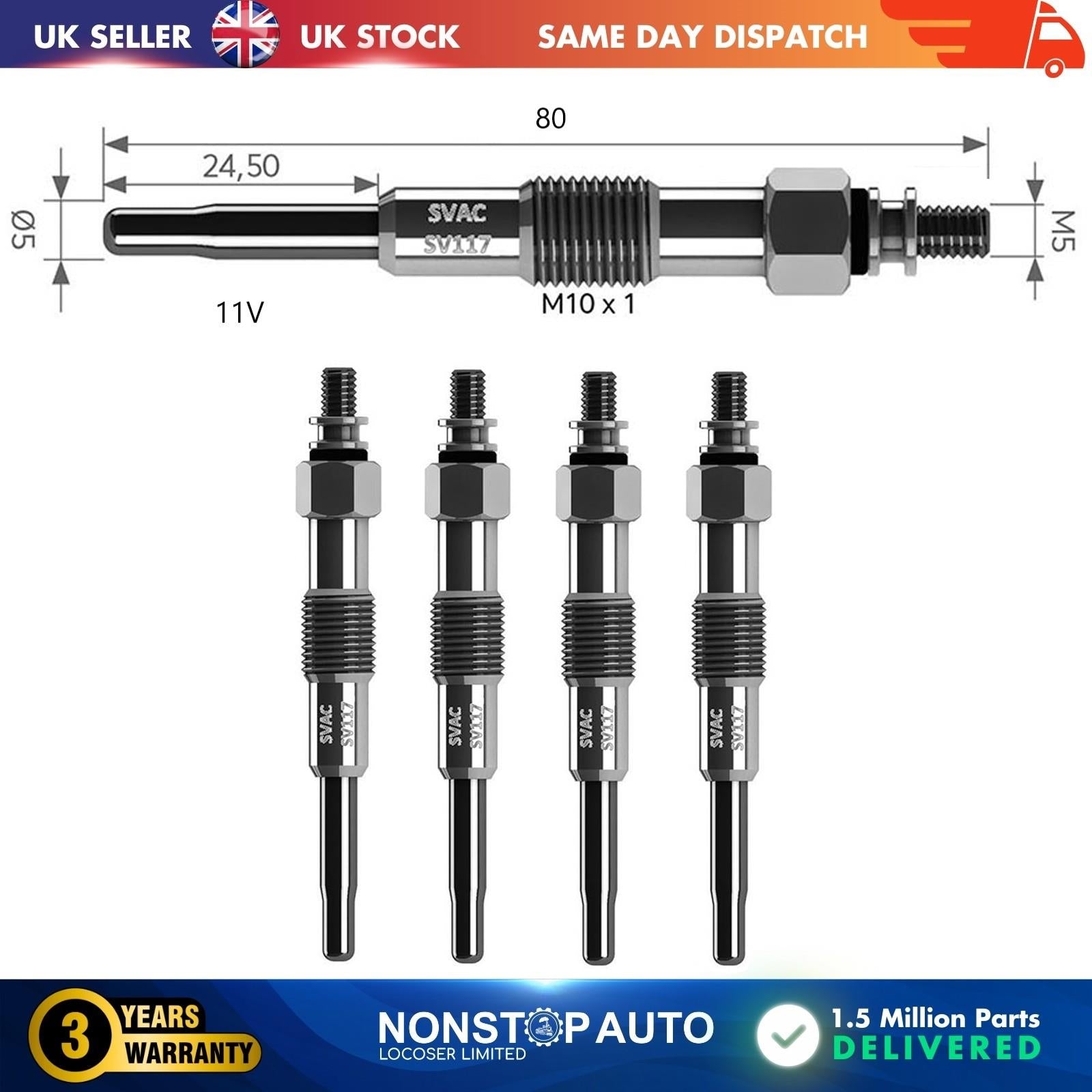 4X Glow Plugs For TOYOTA Avensis Camry Carina Corolla Land Cruiser Liteace