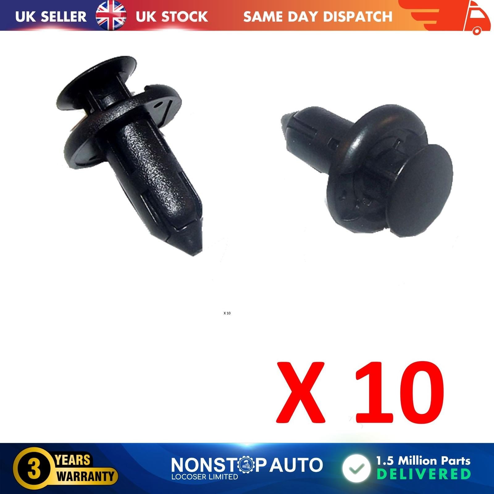 10 X FOR HONDA Garnish Side Panel Retainer Trim Clips