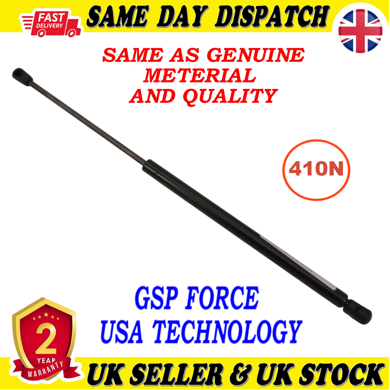 TAILGATE BOOT GAS STRUTS 410 Newton FOR AUDI A3 Sportback 8P4827552B