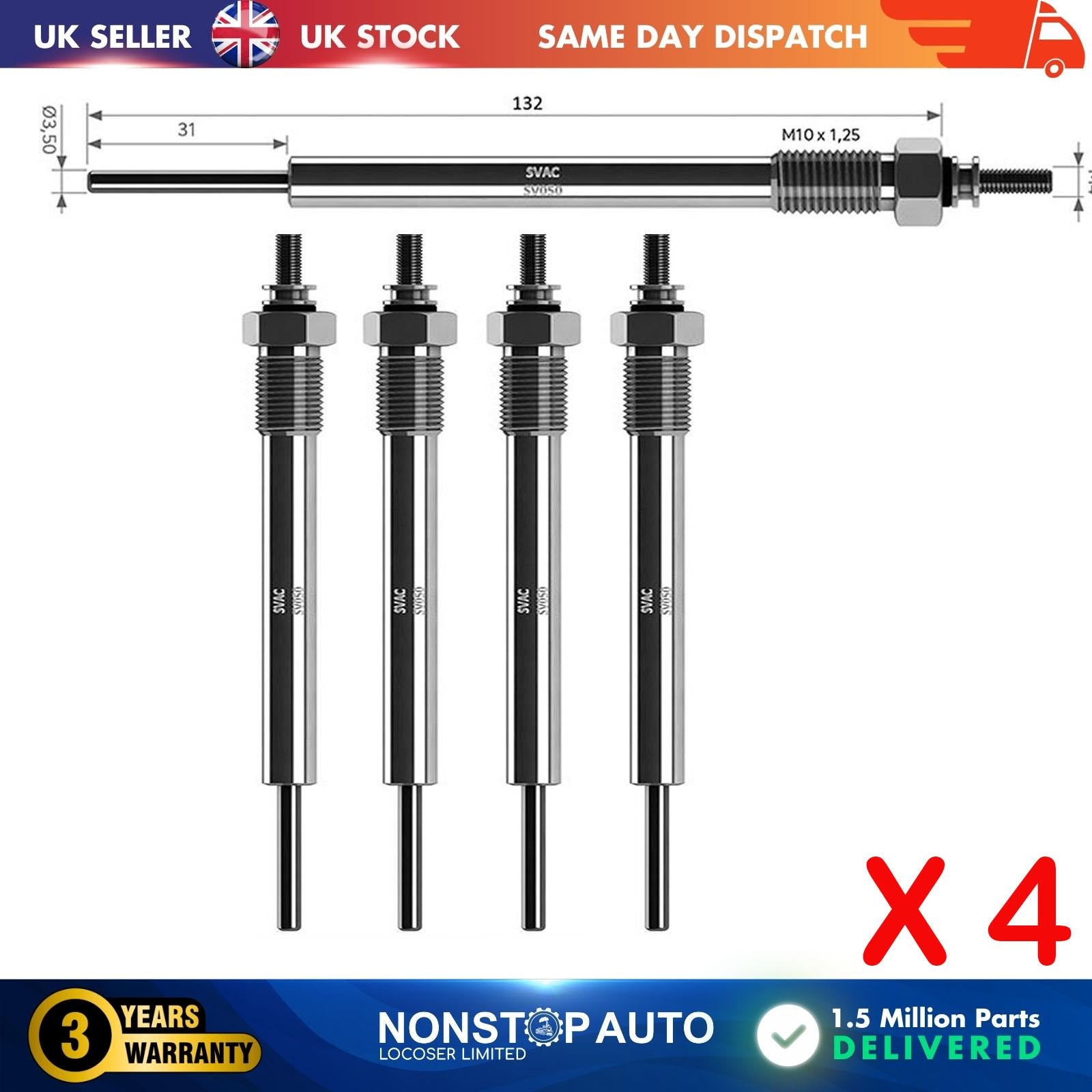 4X Glow Plugs For KIA Sorento I 2.5 CRDi 367104A000